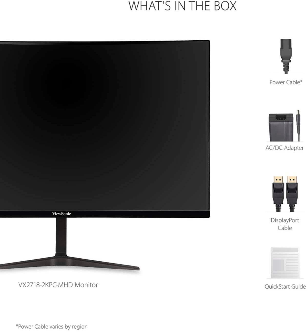 ViewSonic 27-in QHD 2560x1440 VA 165Hz Curved Gaming Monitor VX2718-2KPC-MHD