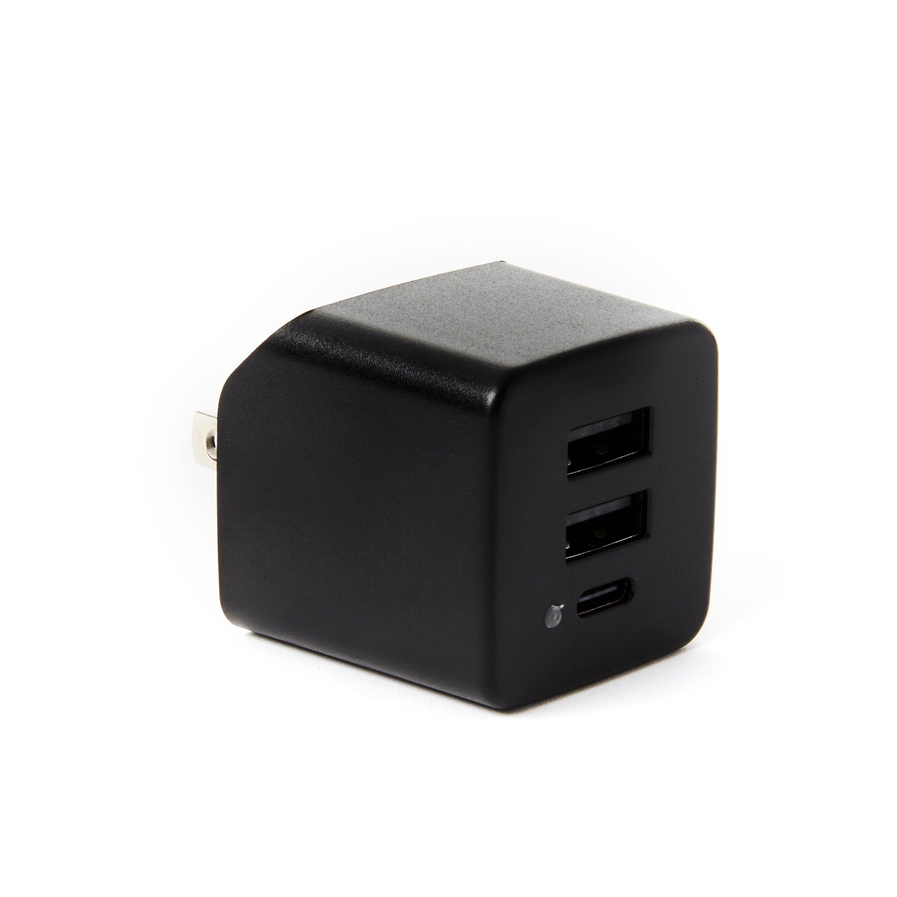 list item 1 of 1 Atrix 18W Dual USB-A and USB-C Wall Charger Black