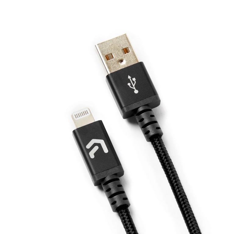 Atrix USB-A to Lightning Braided Nylon 6ft Black