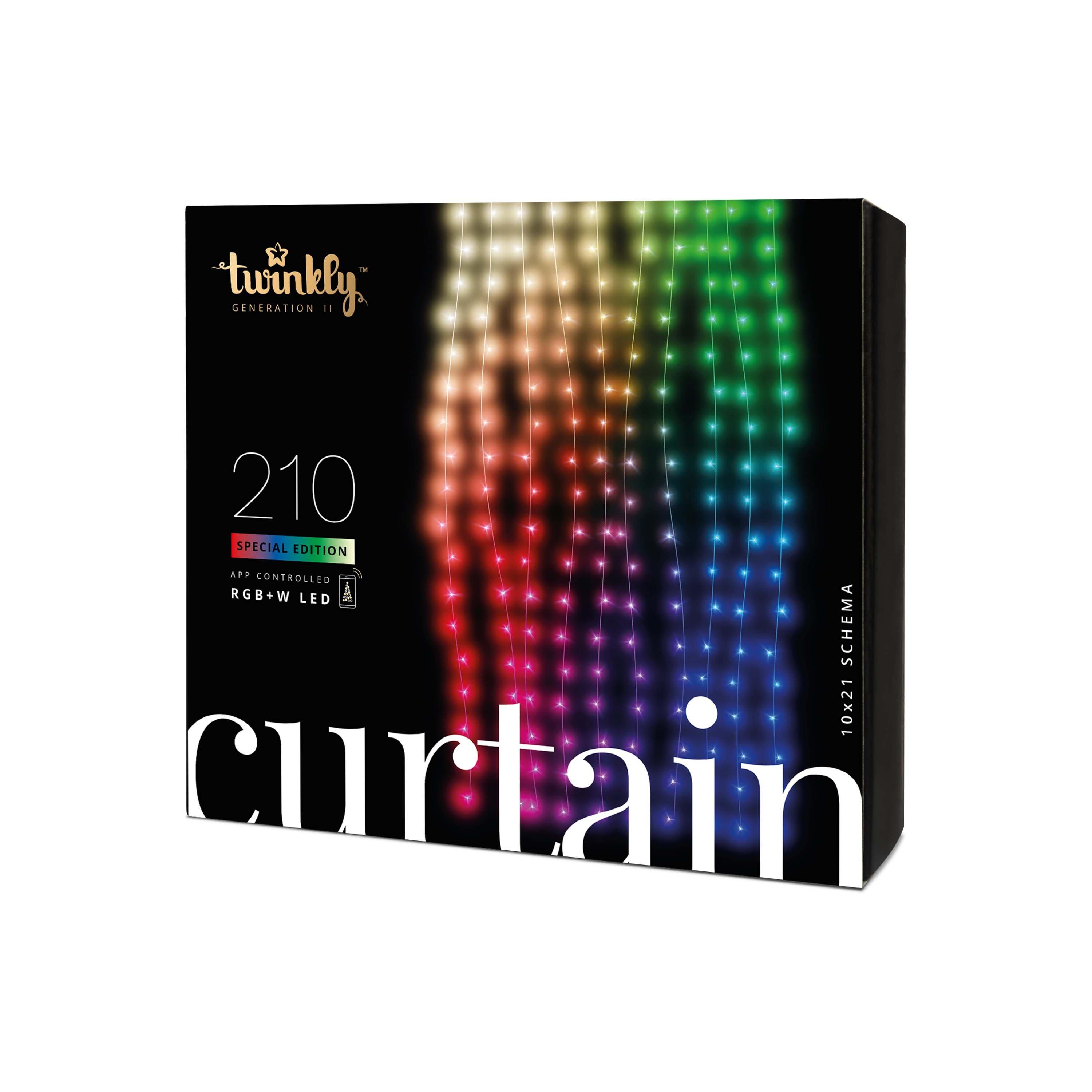 list item 2 of 7 Twinkly Curtain Generation II App Controlled 210 RGB LED Lights