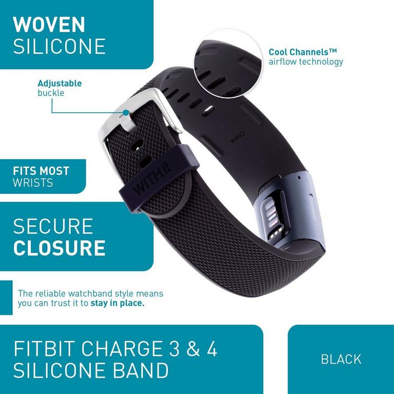 WITHit Fitbit Charge 3/4 Woven Silicone Band