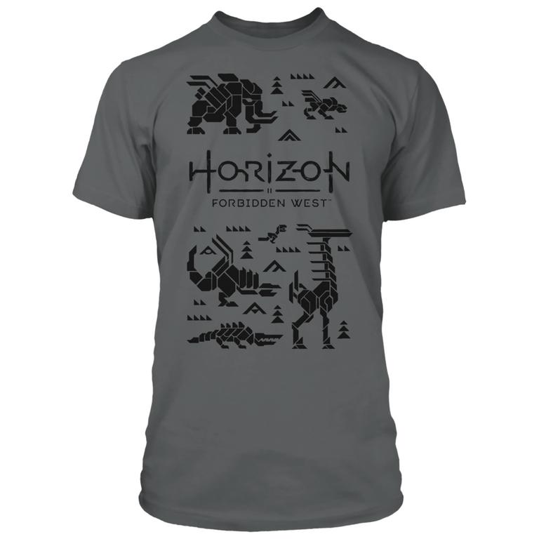 Horizon: Forbidden West Machines Mens T-Shirt, Charcoal Medium J!NX GameStop