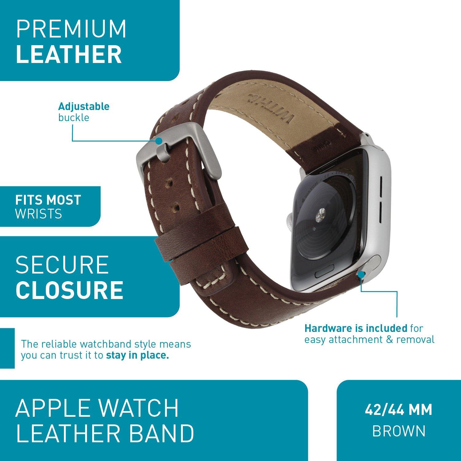 WITHit Apple Watch Stitched Leather Band