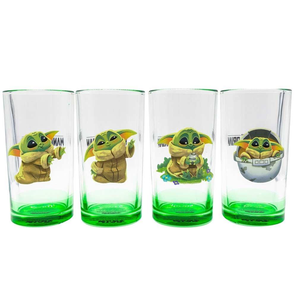 Geeknet Star Wars Grogu 16oz Pint Glasses 4-Pack GameStop