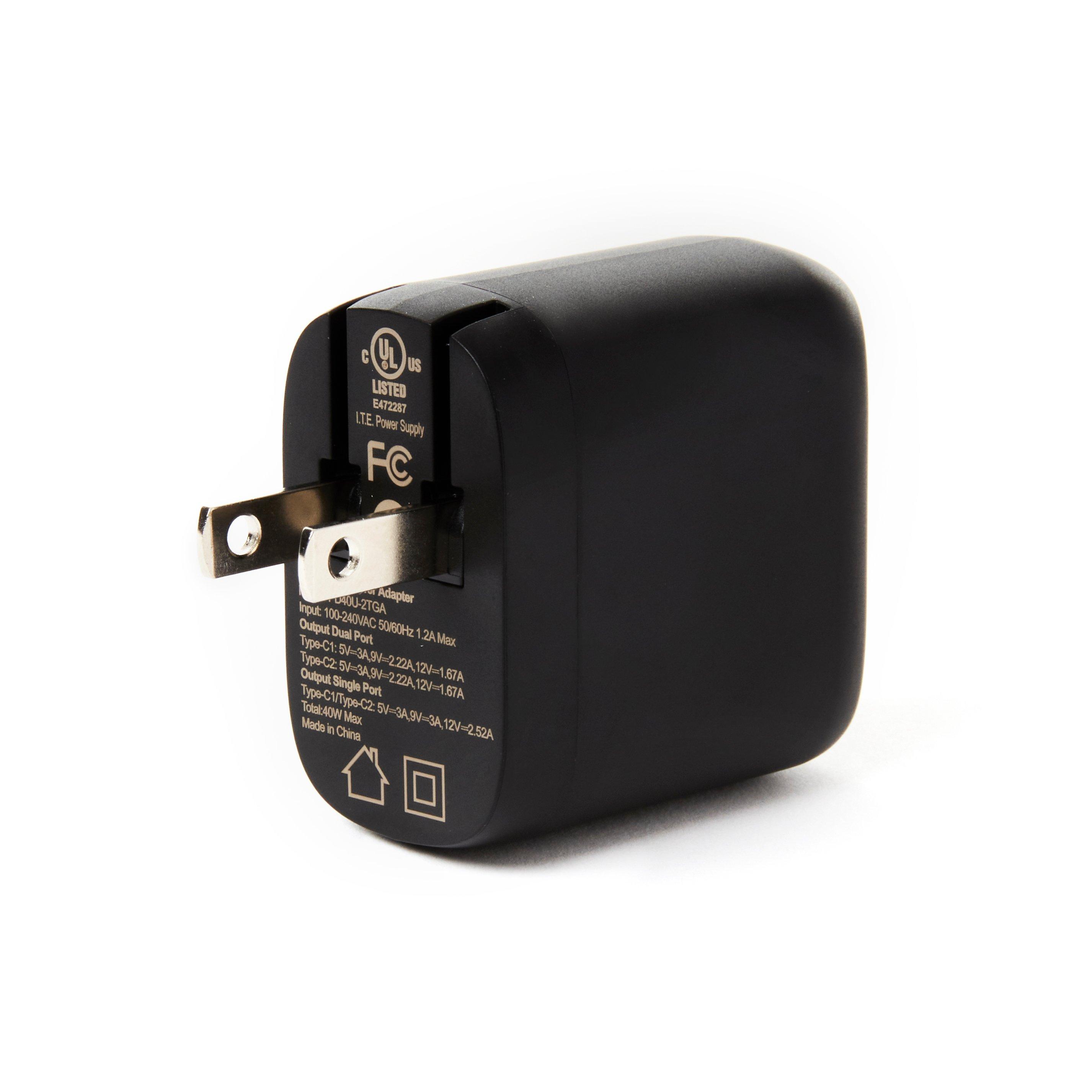 Atrix 40W Dual USBC Wall Charger Black