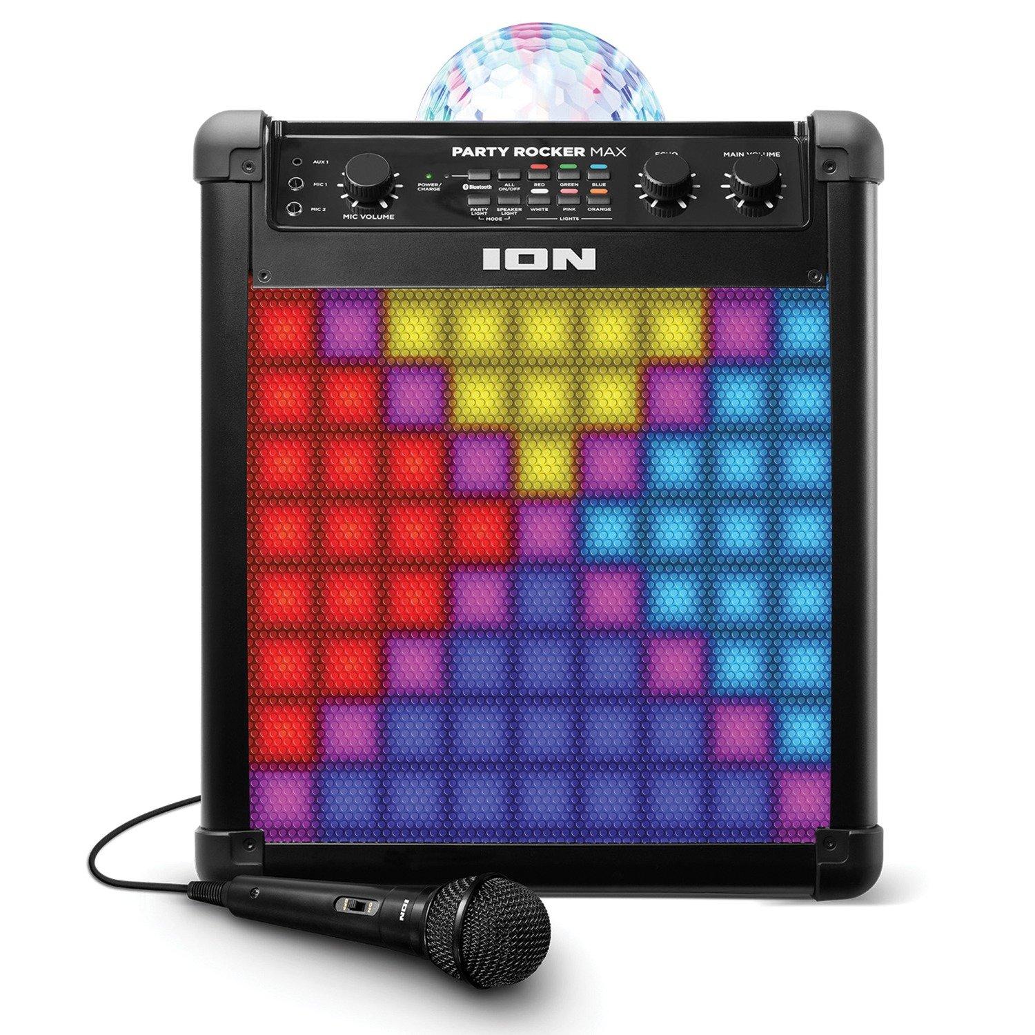 ION Party Rocker Max 8-in Portable Bluetooth PA Speaker with Lights and Microphone