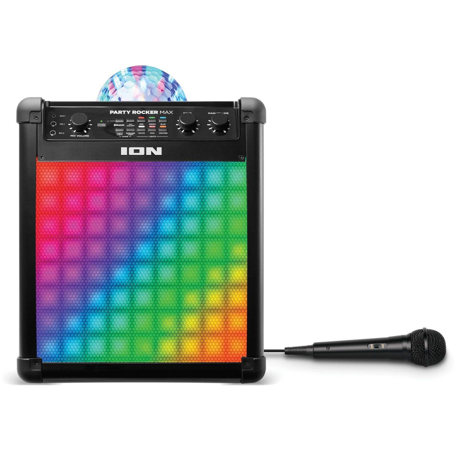 ION Party Rocker Max 8-in Portable Bluetooth PA Speaker with Lights and Microphone