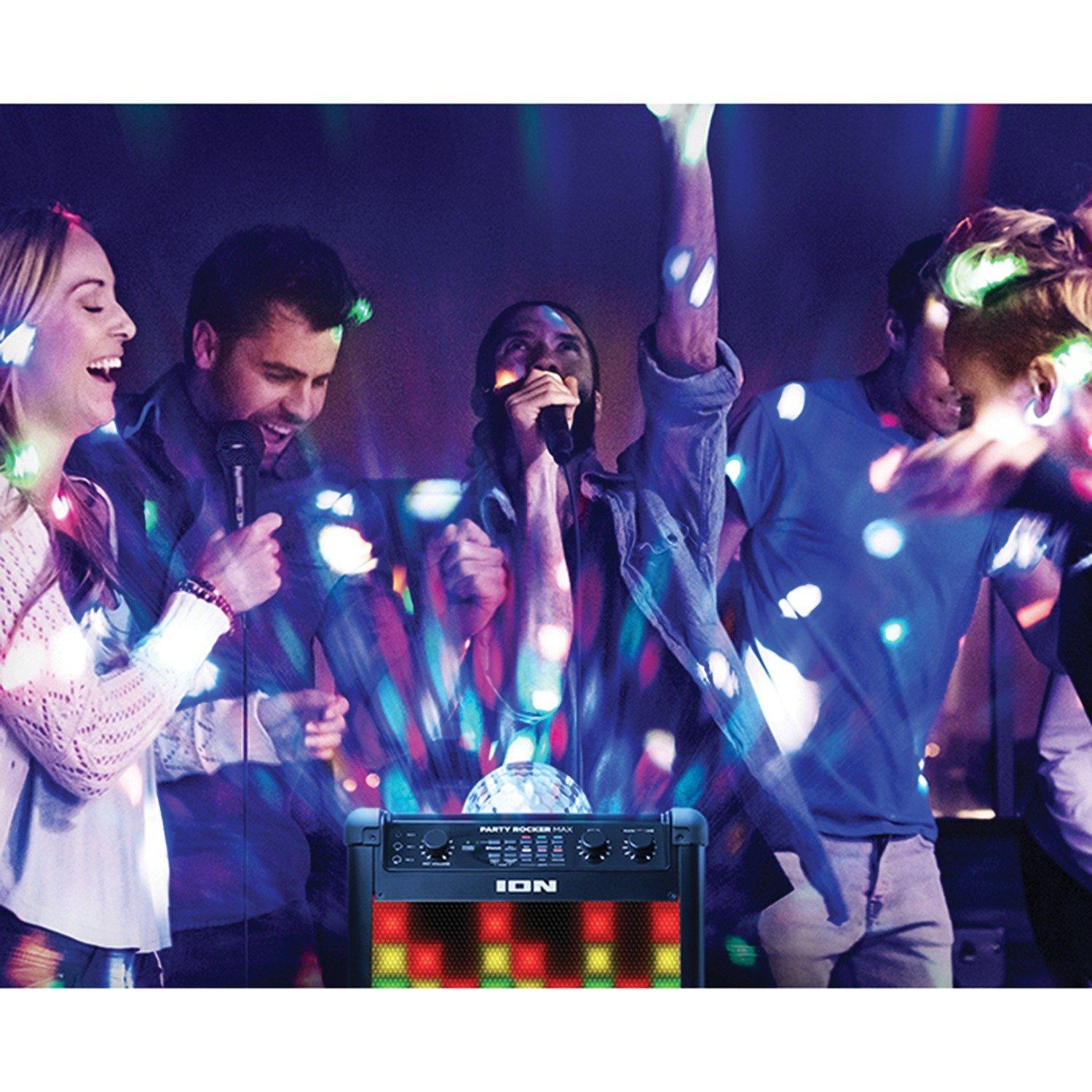 ION Party Rocker Max 8in Portable Bluetooth PA Speaker with Lights and
