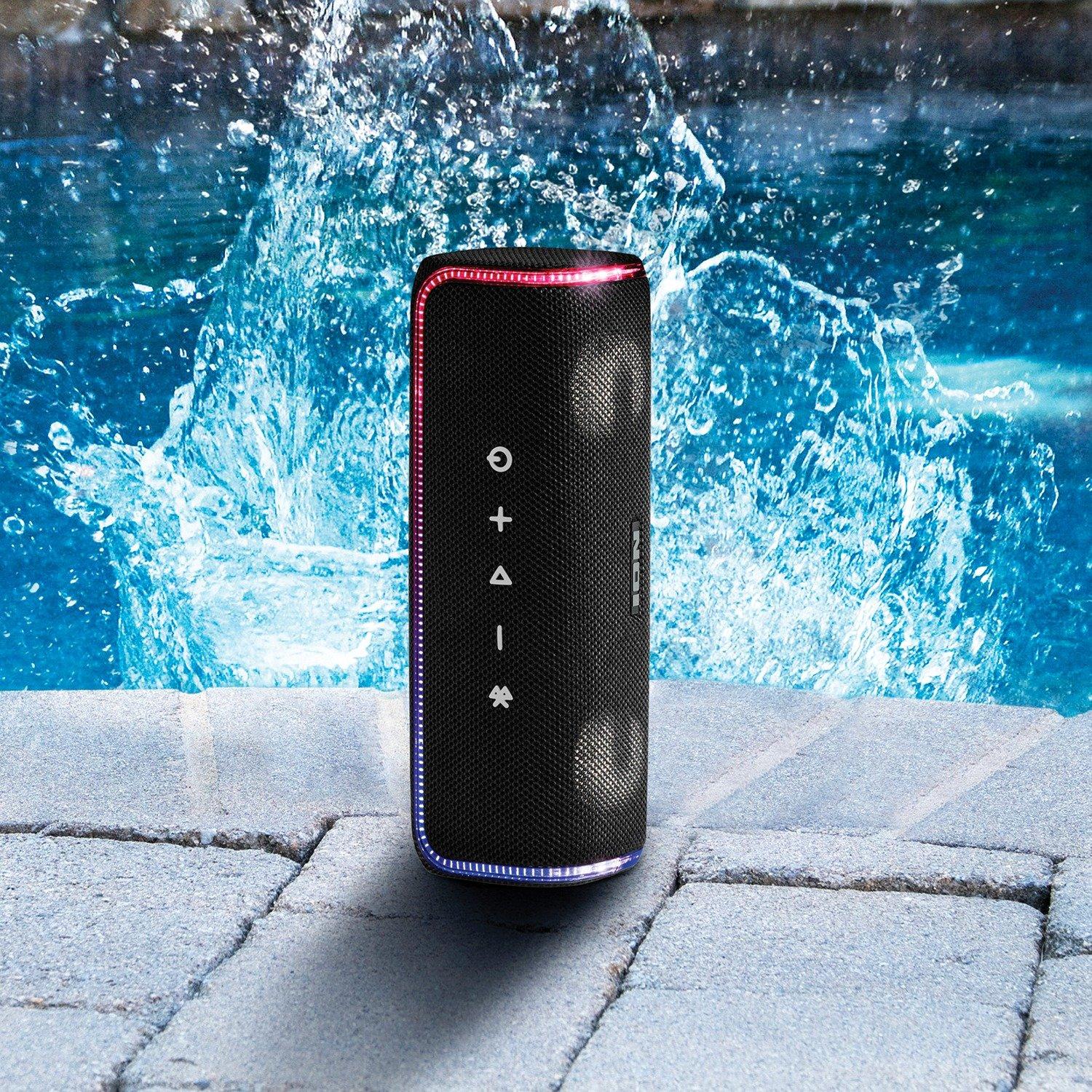 ION Slam Jam Waterproof Bluetooth Rechargeable Speaker with Lights and
