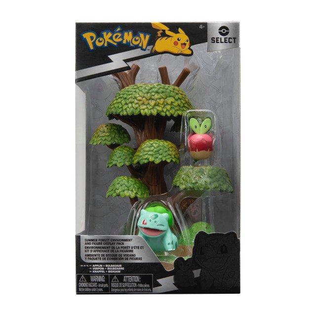 Jazwares Pokemon Select Forest Environment Play Set with Bulbasaur and Applin