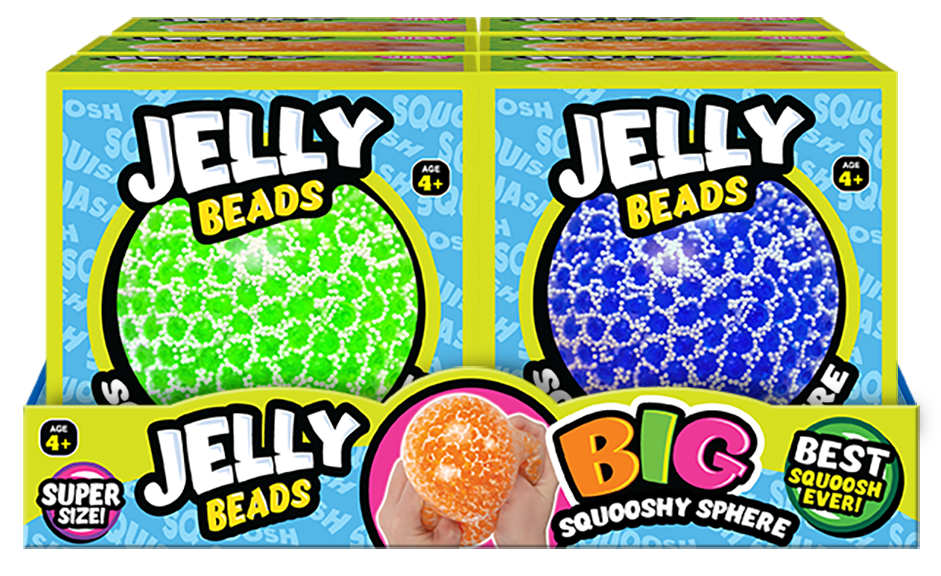 Stress Ball Jelly Beads Balls Squishy Toy Globbie (Pack of 4) by JA-RU.  Stress Relief Toy for Kids and Adults Great for Anxiety Autism & Hand  Therapy Party Favor Supply in Bulk #