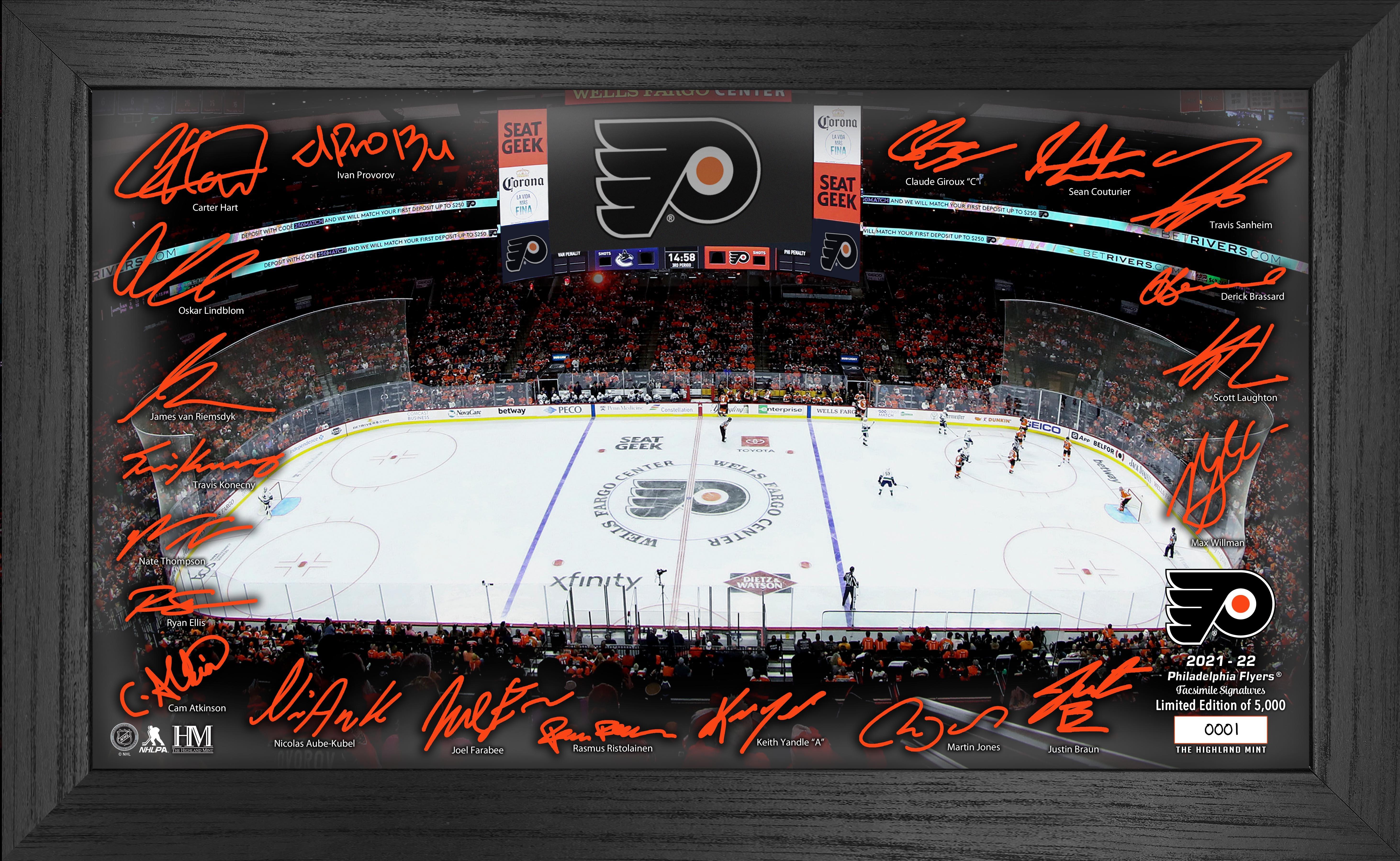Highland Mint NHL 202122 Philadelphia Flyers Signature Rink Framed