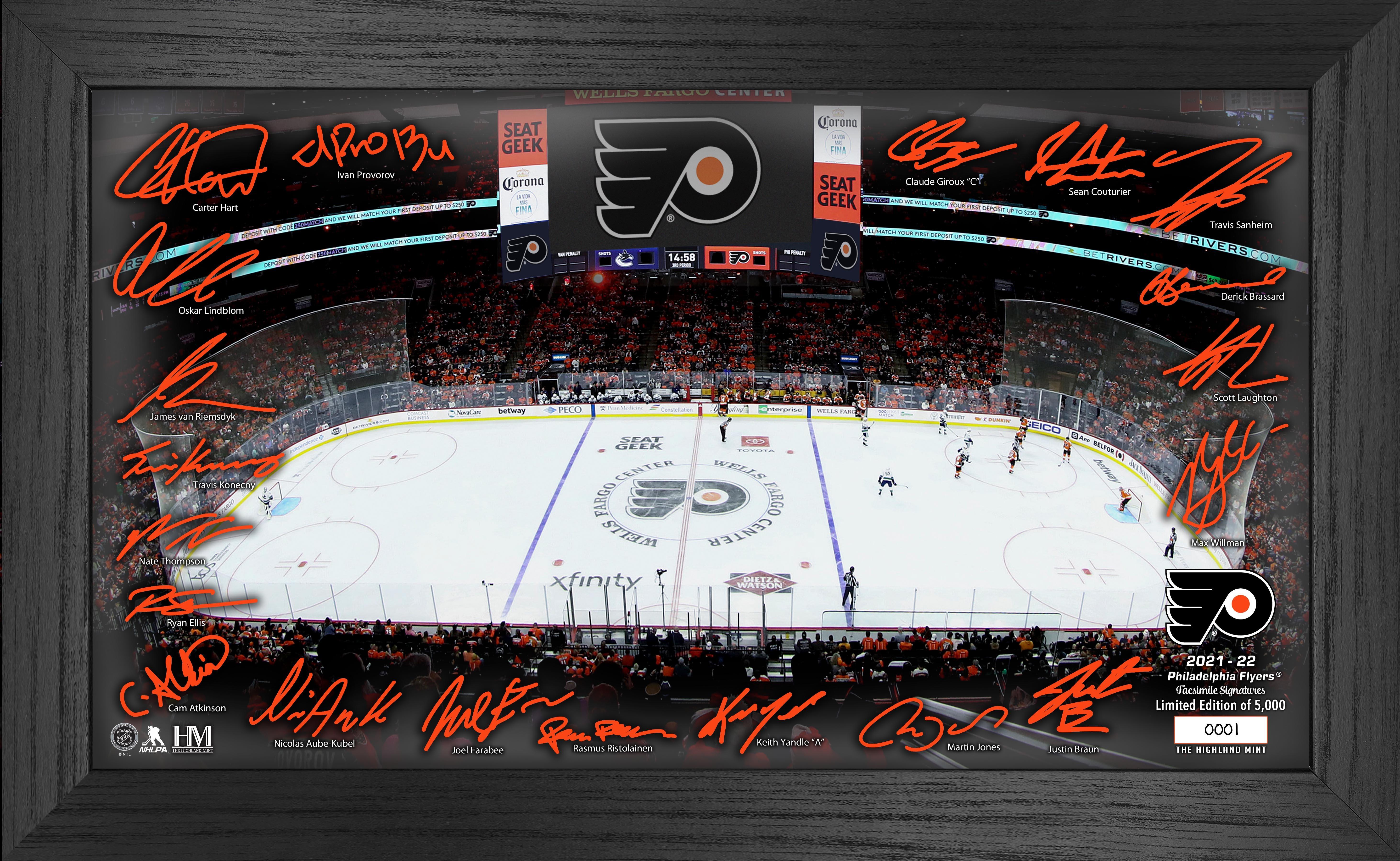 Highland Mint Nhl 2021 22 Philadelphia Flyers Signature Rink Framed Photo Gamestop 