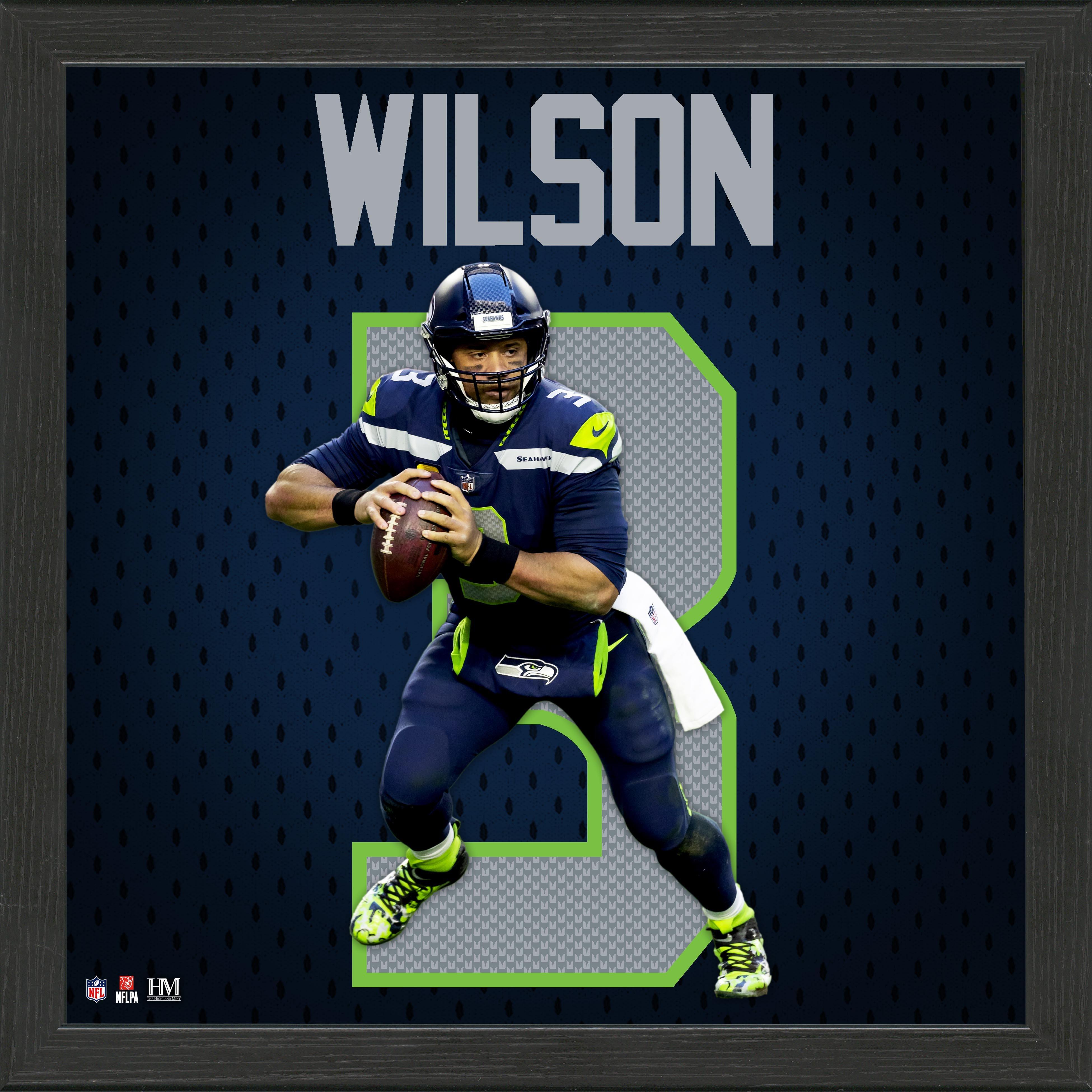 Highland Mint NFL Seattle Seahawks Russell Wilson Impact Jersey Frame