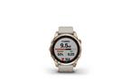 Garmin fenix 7S Sapphire Solar Titanium Smartwatch with Light Sand Band