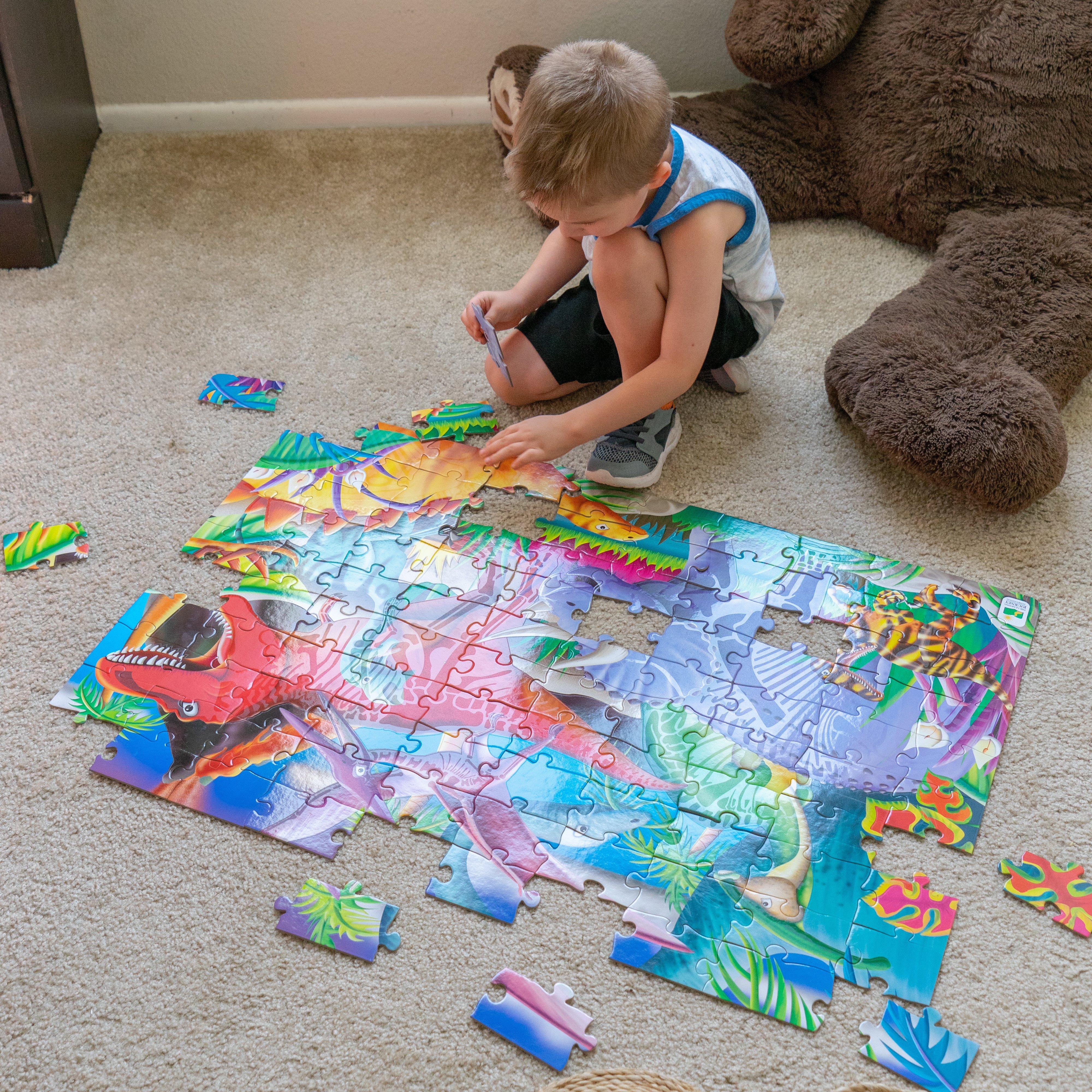 list item 6 of 6 The Learning Journey Puzzle Doubles! Glow In The Dark! Dino 100 Piece Jigsaw Puzzle