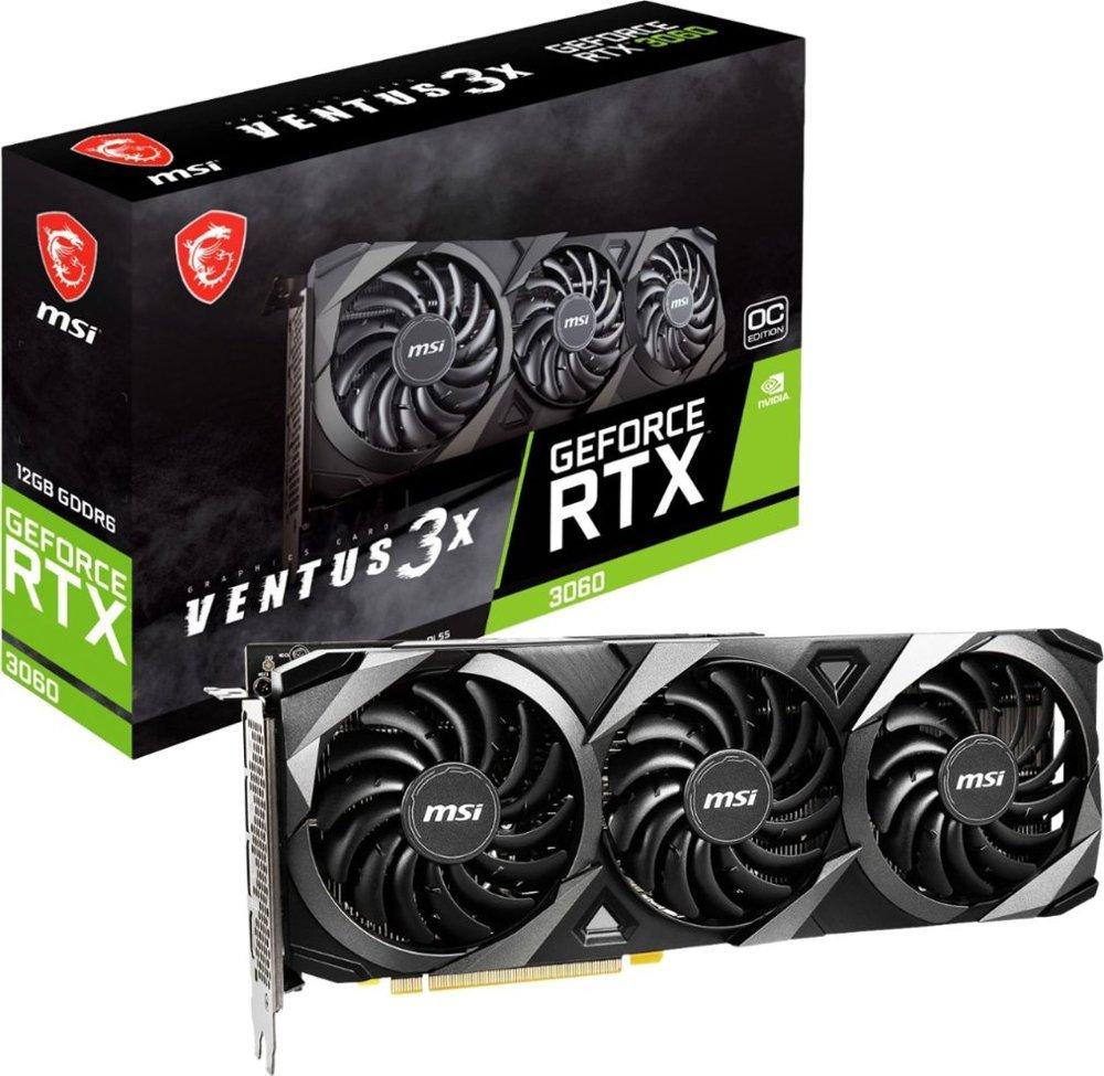 MSI NVIDIA GeForce RTX 3060 Ventus 3X 12G OC 12GB GDDR6 PCI Express 4.0 Graphics  Card