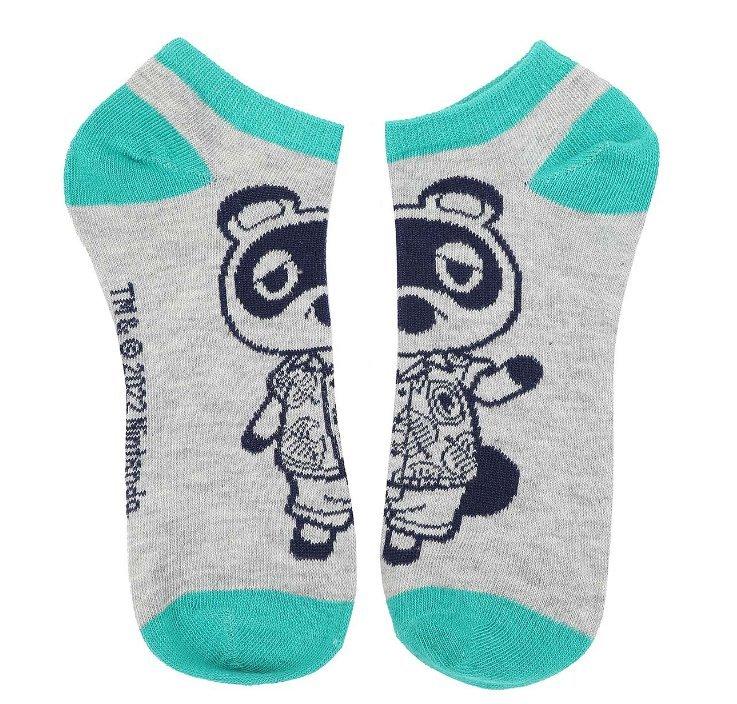 Animal Crossing Single Color Full Body Knit Characters Ankle Socks 5-Pack