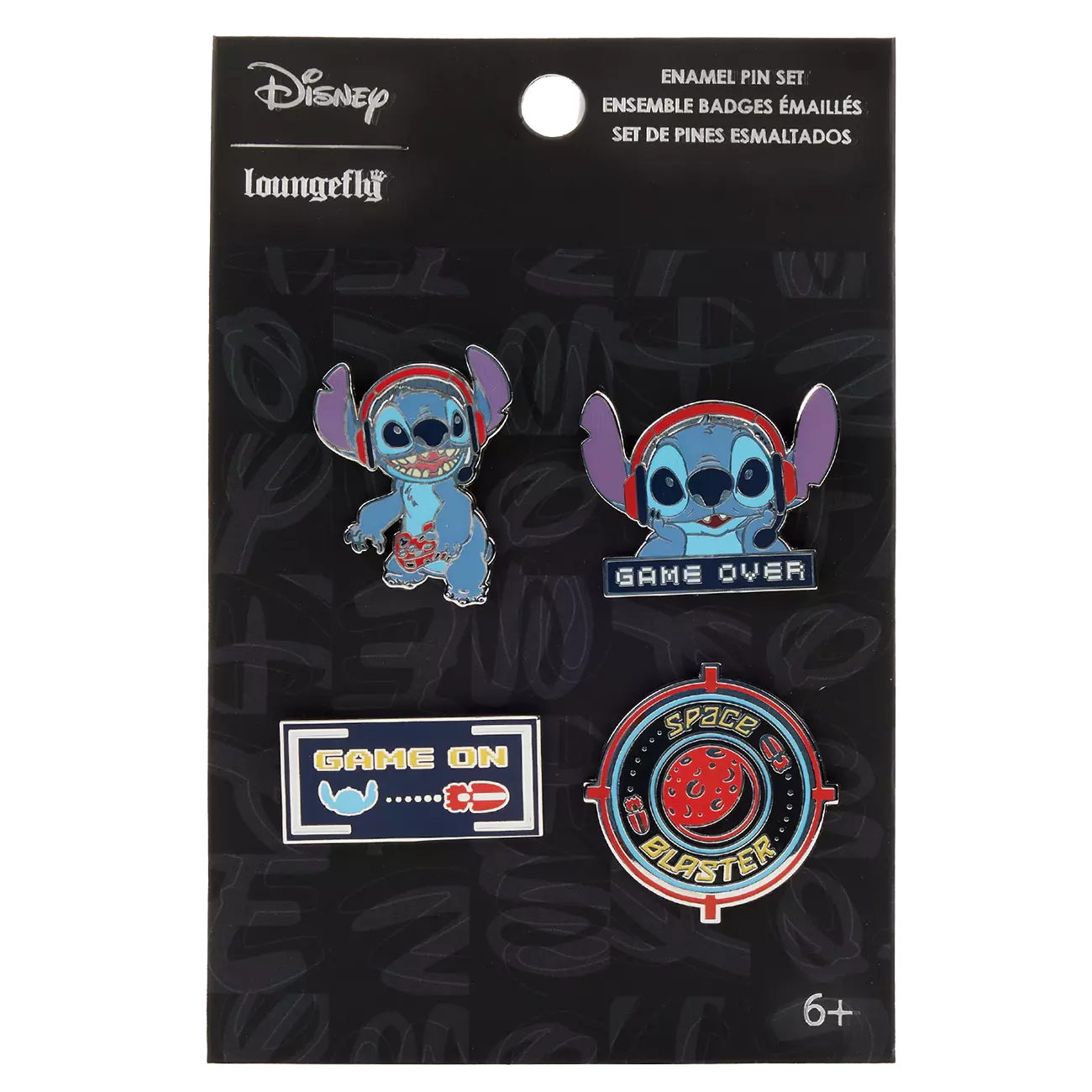 Loungefly-Disney-Stitch-Gamer-Pin-Set-GameStop-Exclusive