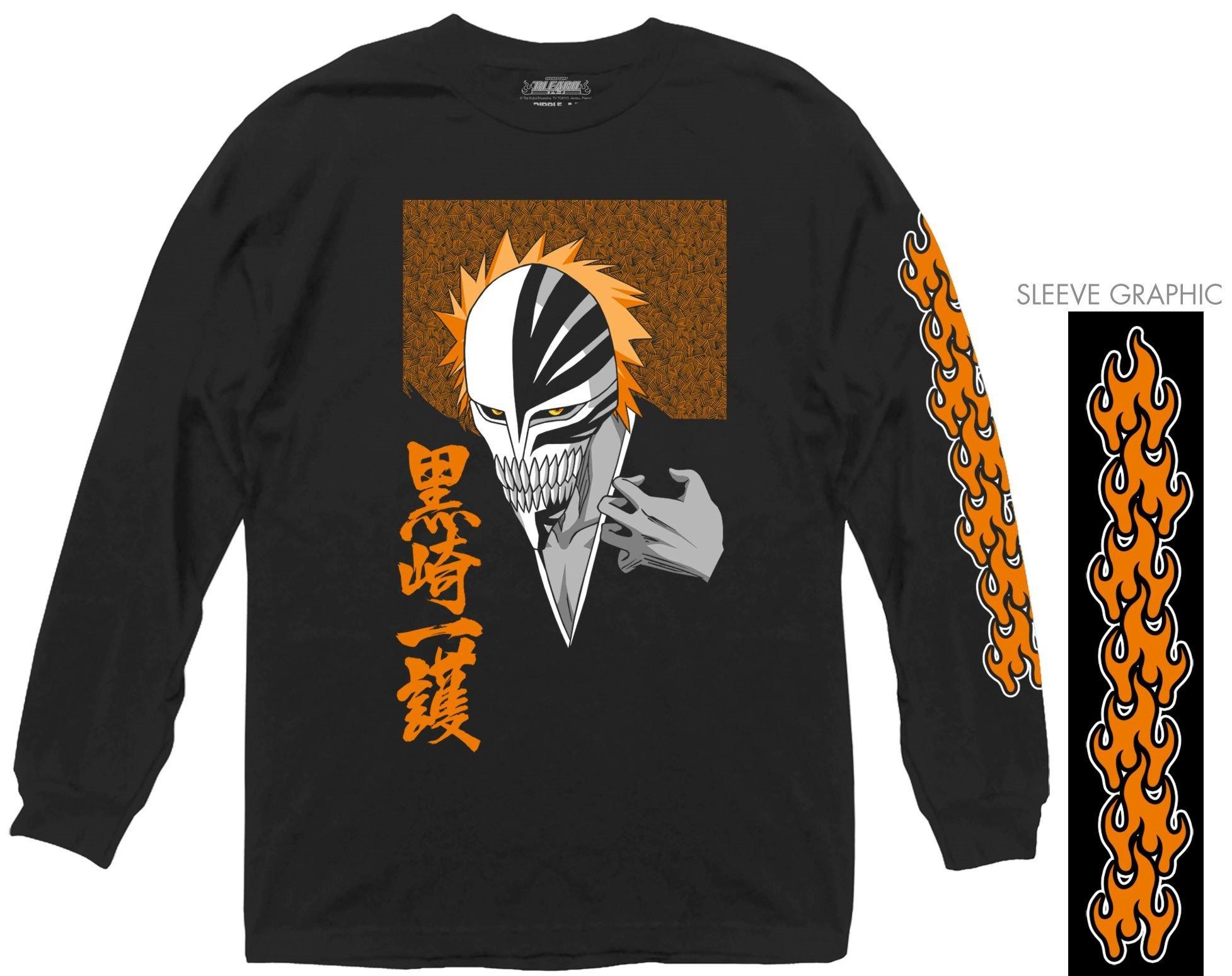 Bleach Ichigo Orange Flame Cutout Long Sleeve TShirt