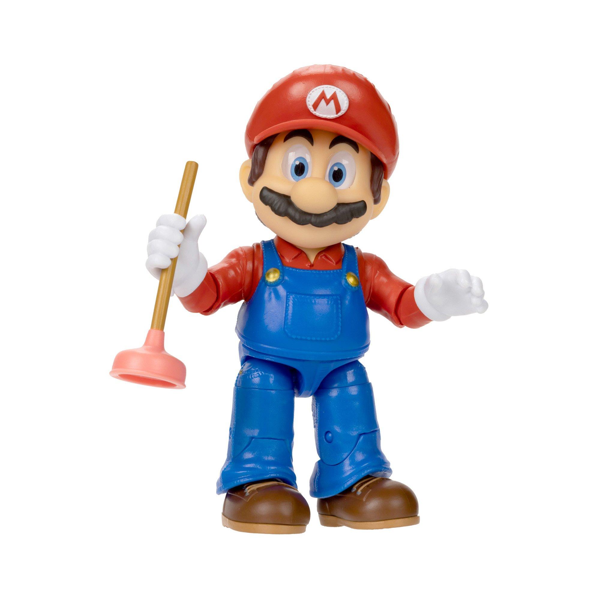  The Super Mario Bros. Movie 5 Inch Action Figures Series 2 Cat  Mario Figure with Block : Toys & Games