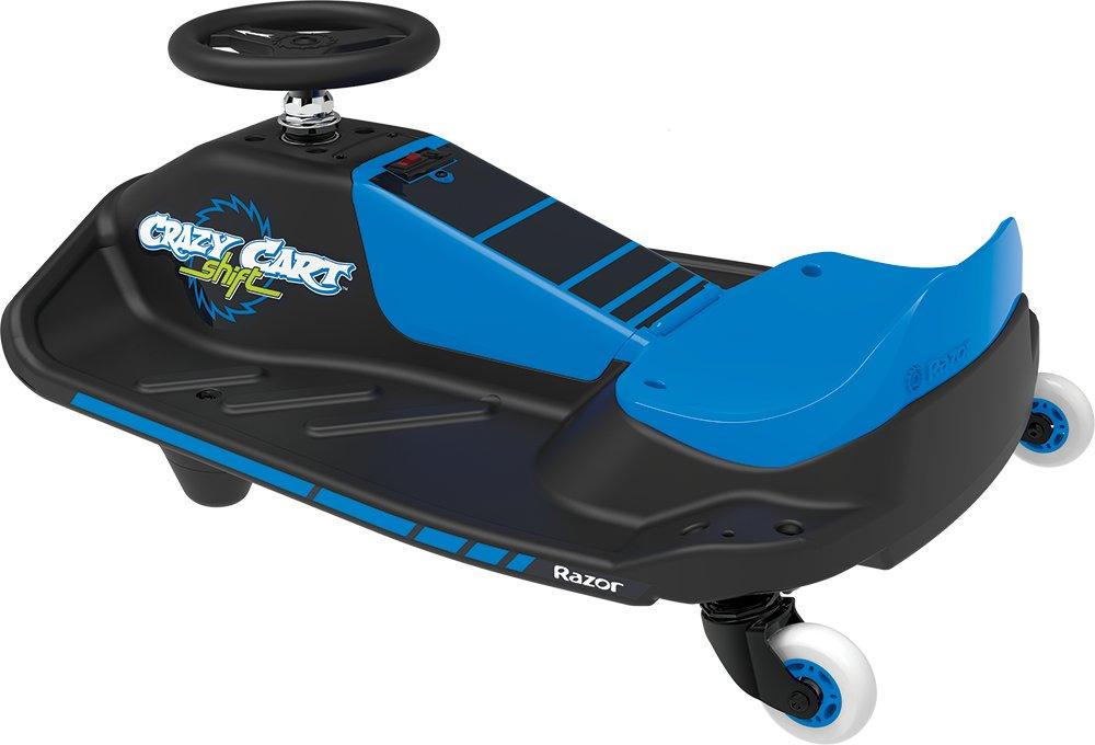 Razor 12V Crazy Cart Shift Electric Drifting Go Kart - Blue/Black