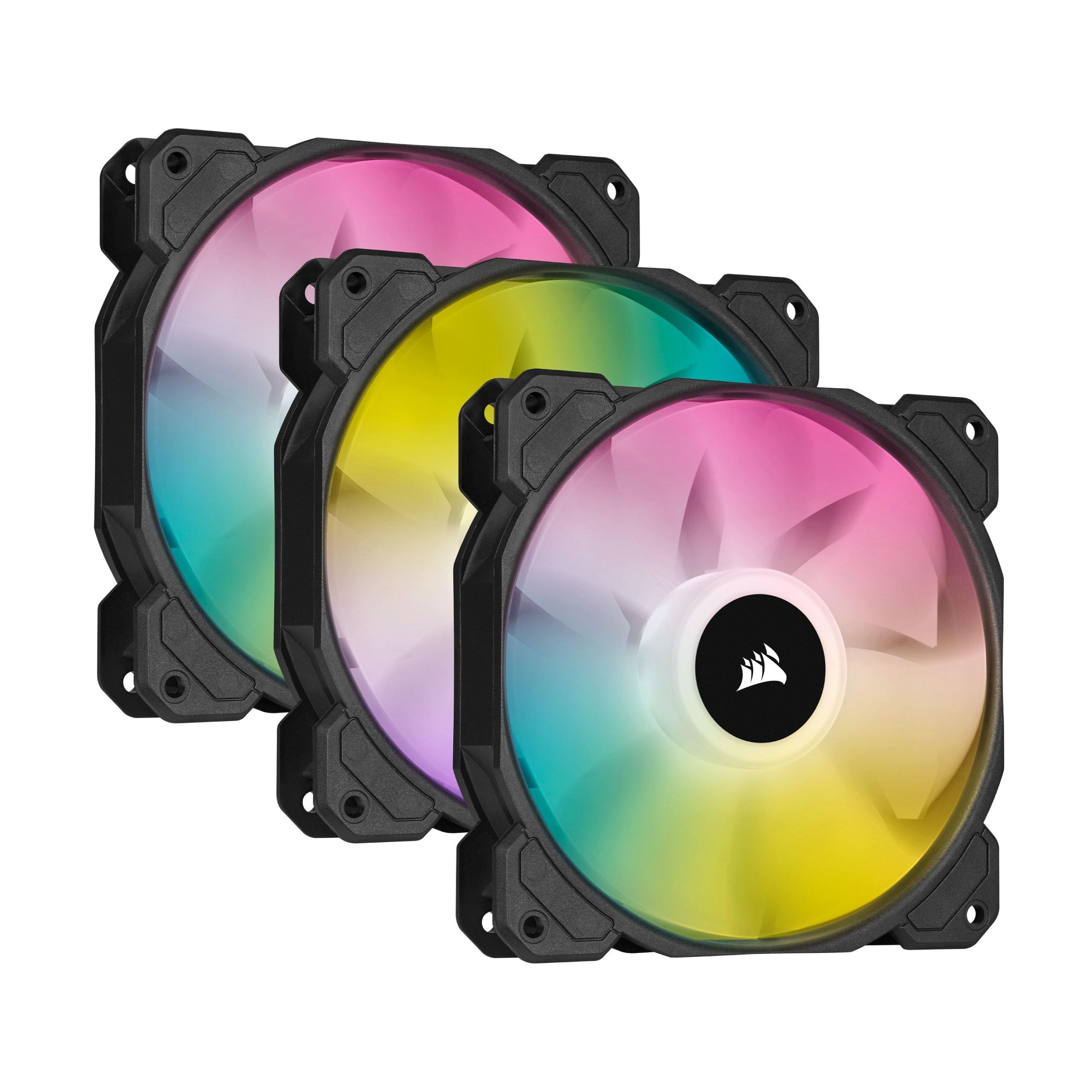 CORSAIR iCUE SP120 RGB ELITE Performance 120mm PWM Computer Case Fan Triple Pack