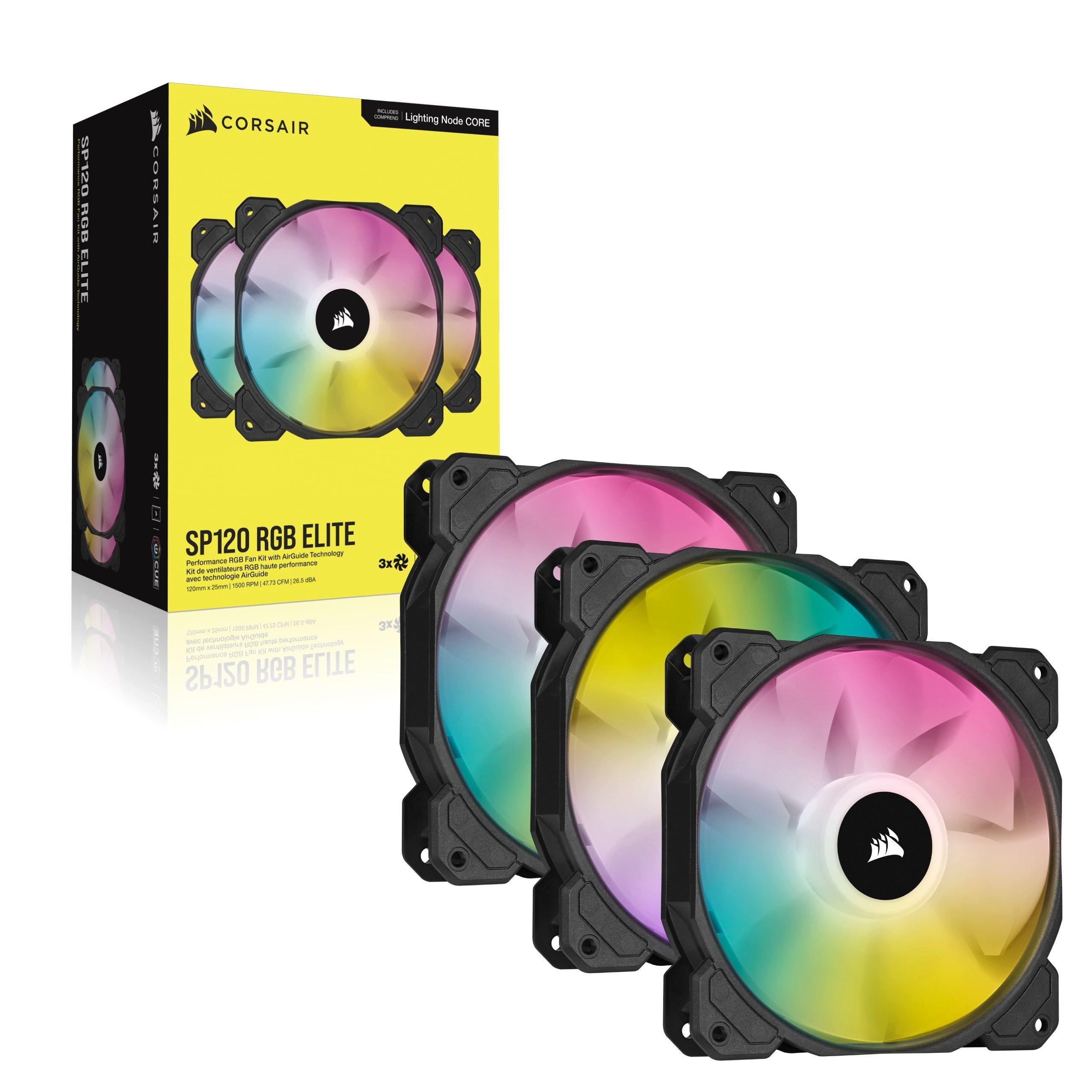 CORSAIR iCUE SP120 RGB ELITE Performance 120mm PWM Computer Case Fan Triple  Pack | GameStop