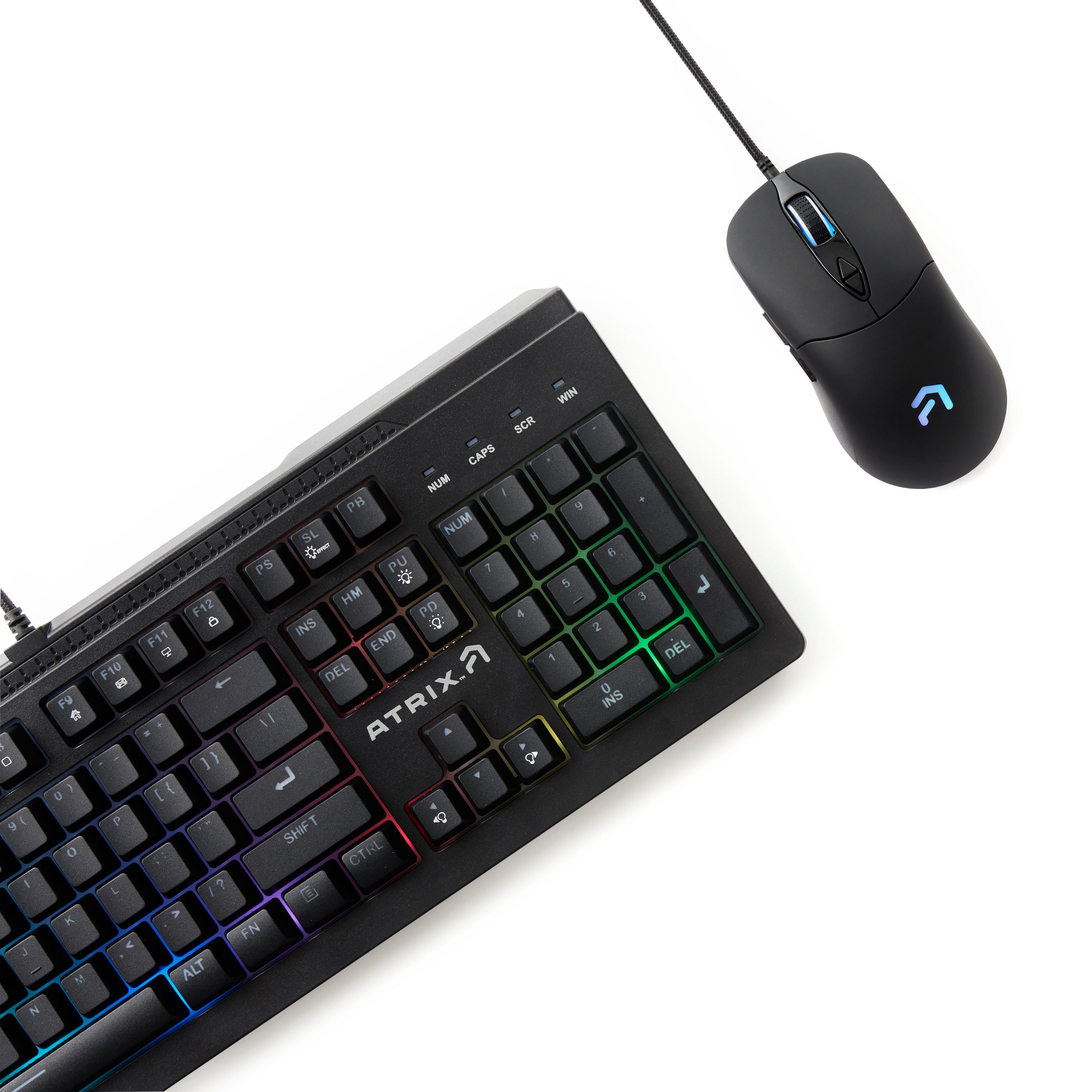 Atrix Wired Membrane Gaming Keyboard with RGB and 7Button Wired Gaming