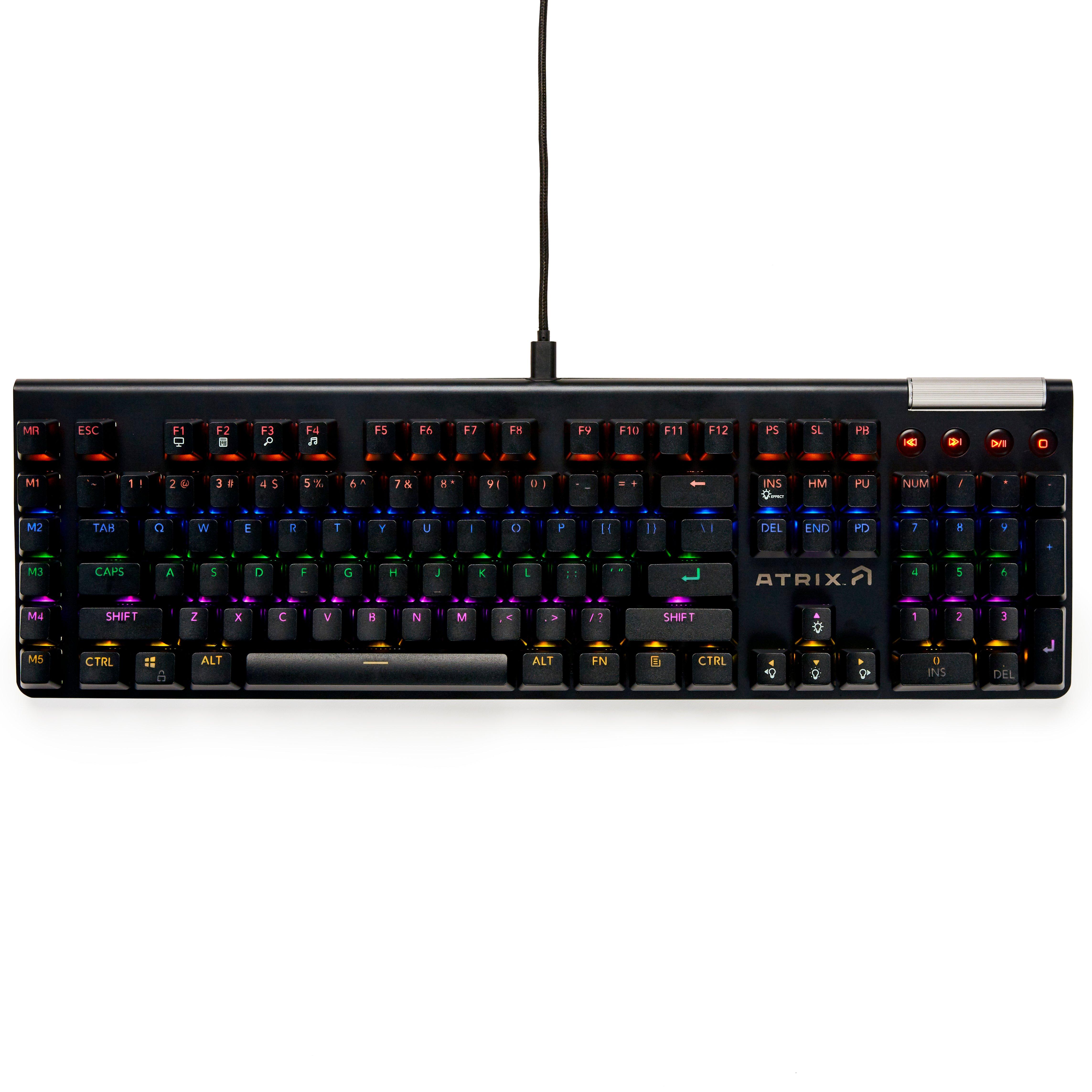Atrix Guild Black Switch Wired Optical Keyboard with RGB