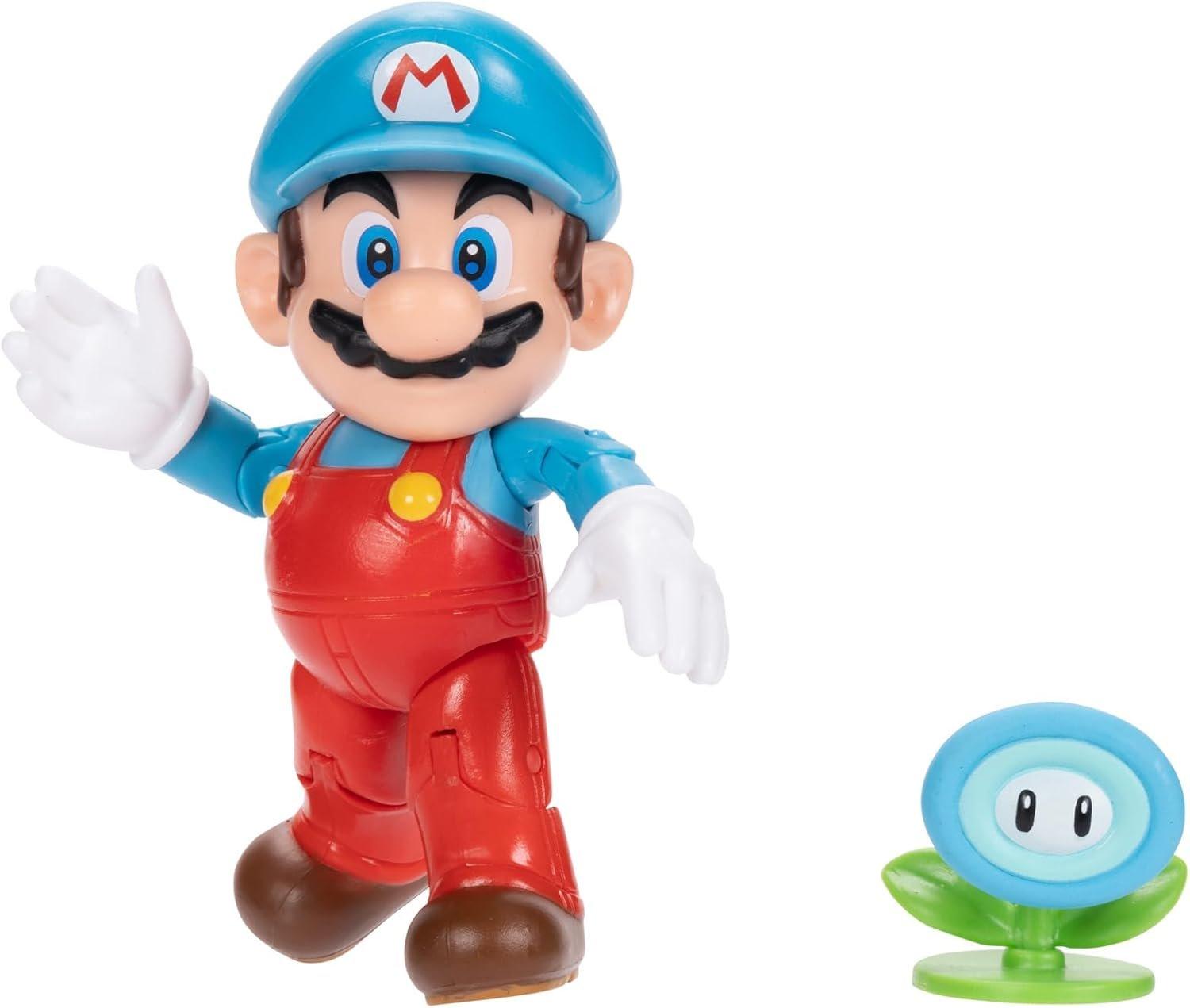 Jakks Pacific Super Mario Ice Mario 4-in Action Figure with Ice