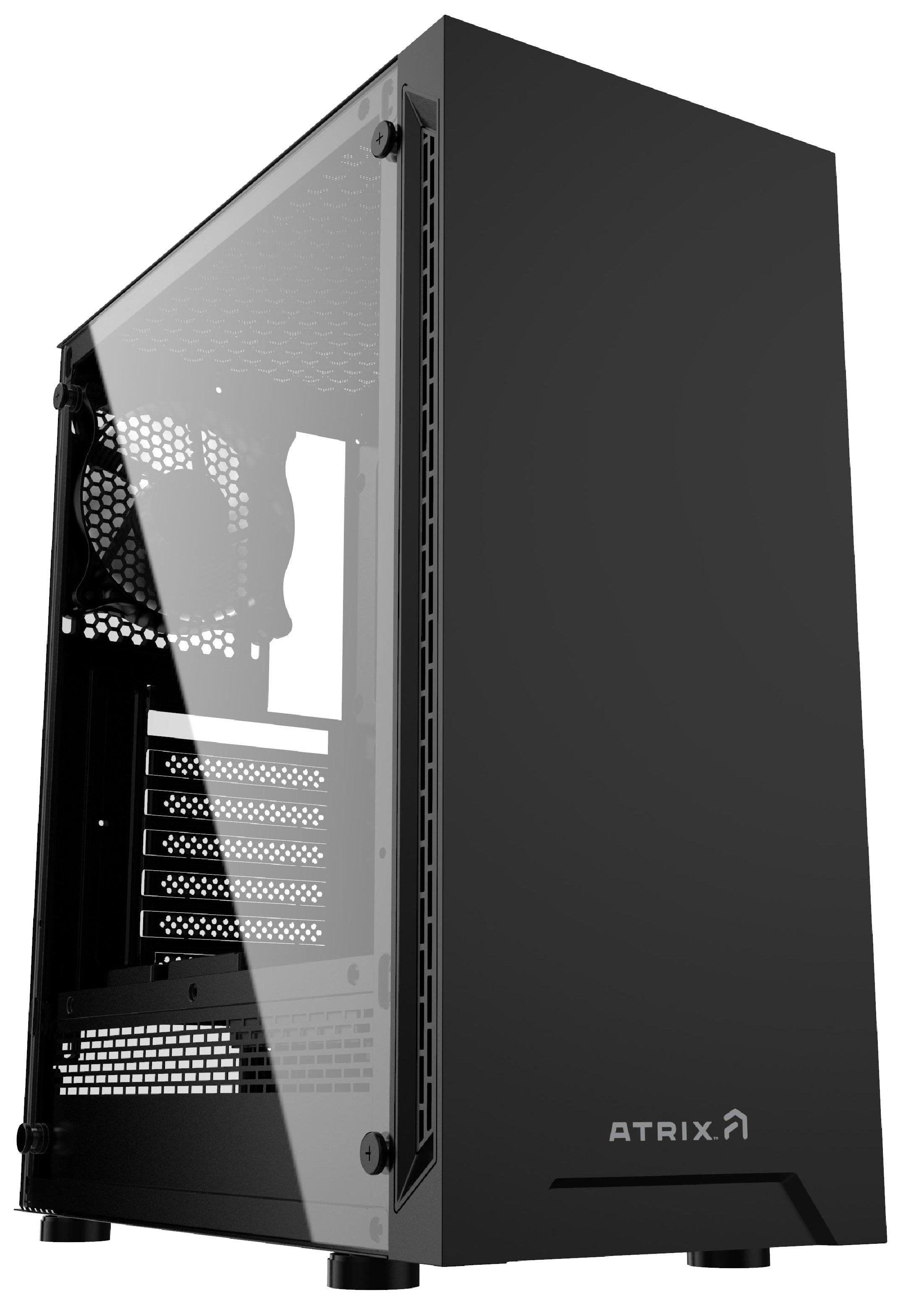 Atrix Metal Tempered Glass MidTower Computer Case with Cooling Fan