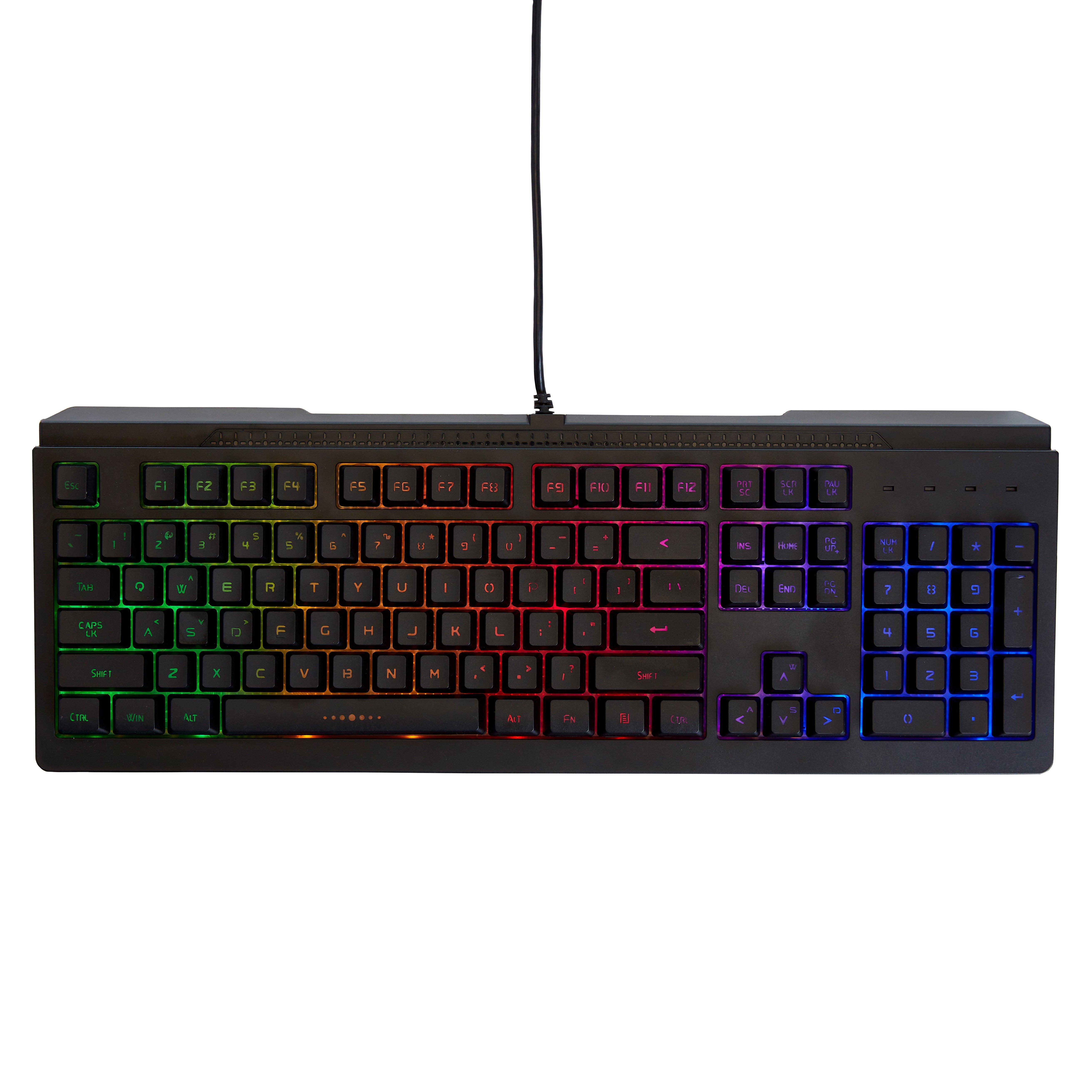 list item 1 of 4 Atrix Membrane Wired Gaming Keyboard with RGB Lighting
