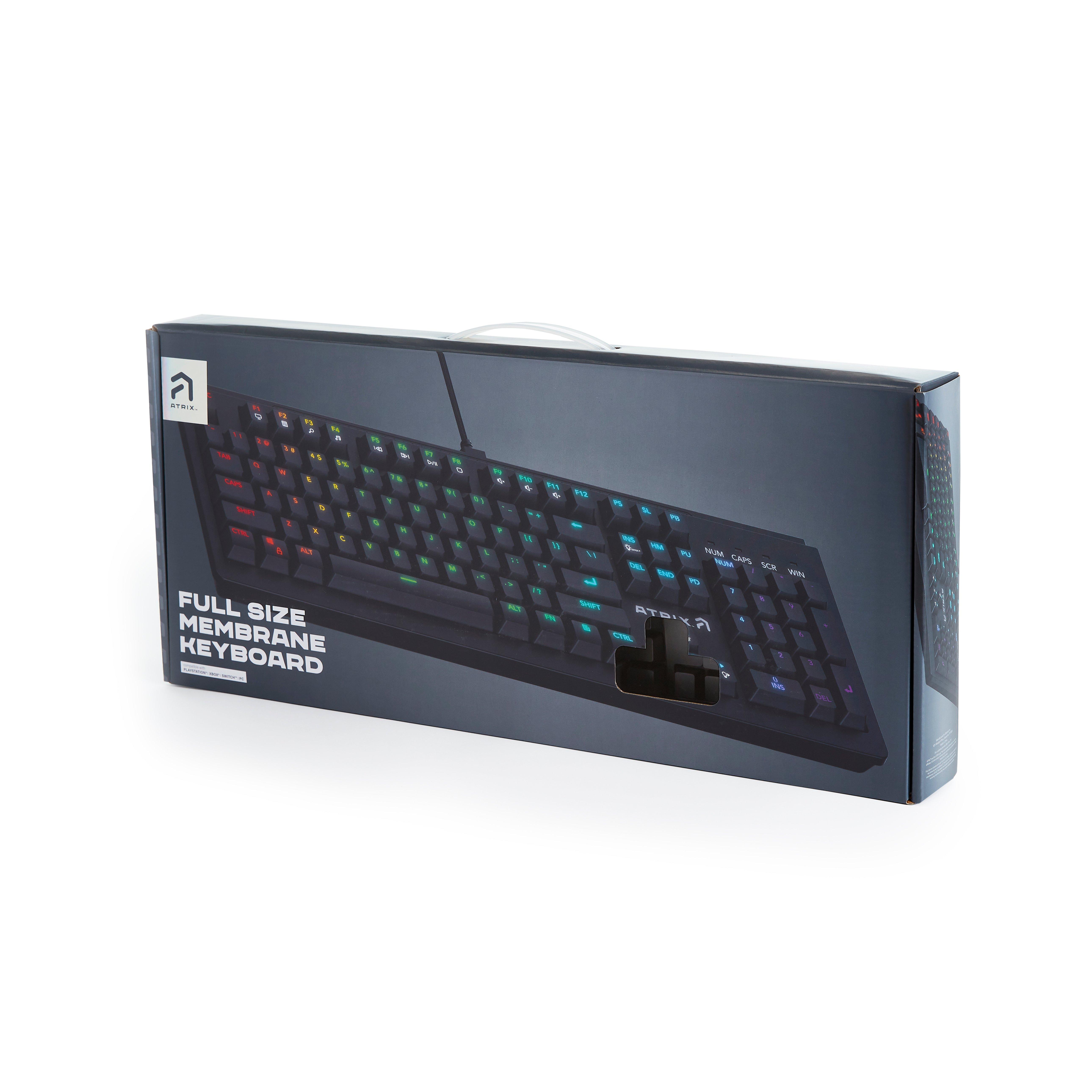 list item 2 of 4 Atrix Membrane Wired Gaming Keyboard with RGB Lighting