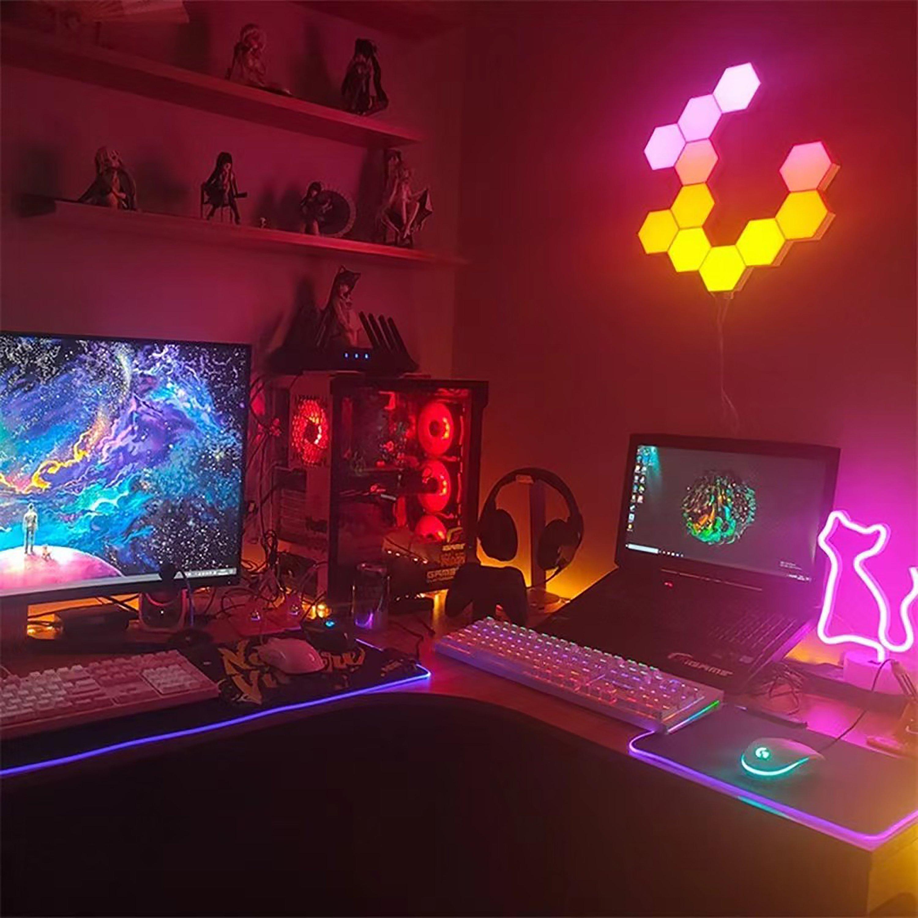 Atrix Hexagon Accent Light Wall Panels with RGB 6pk