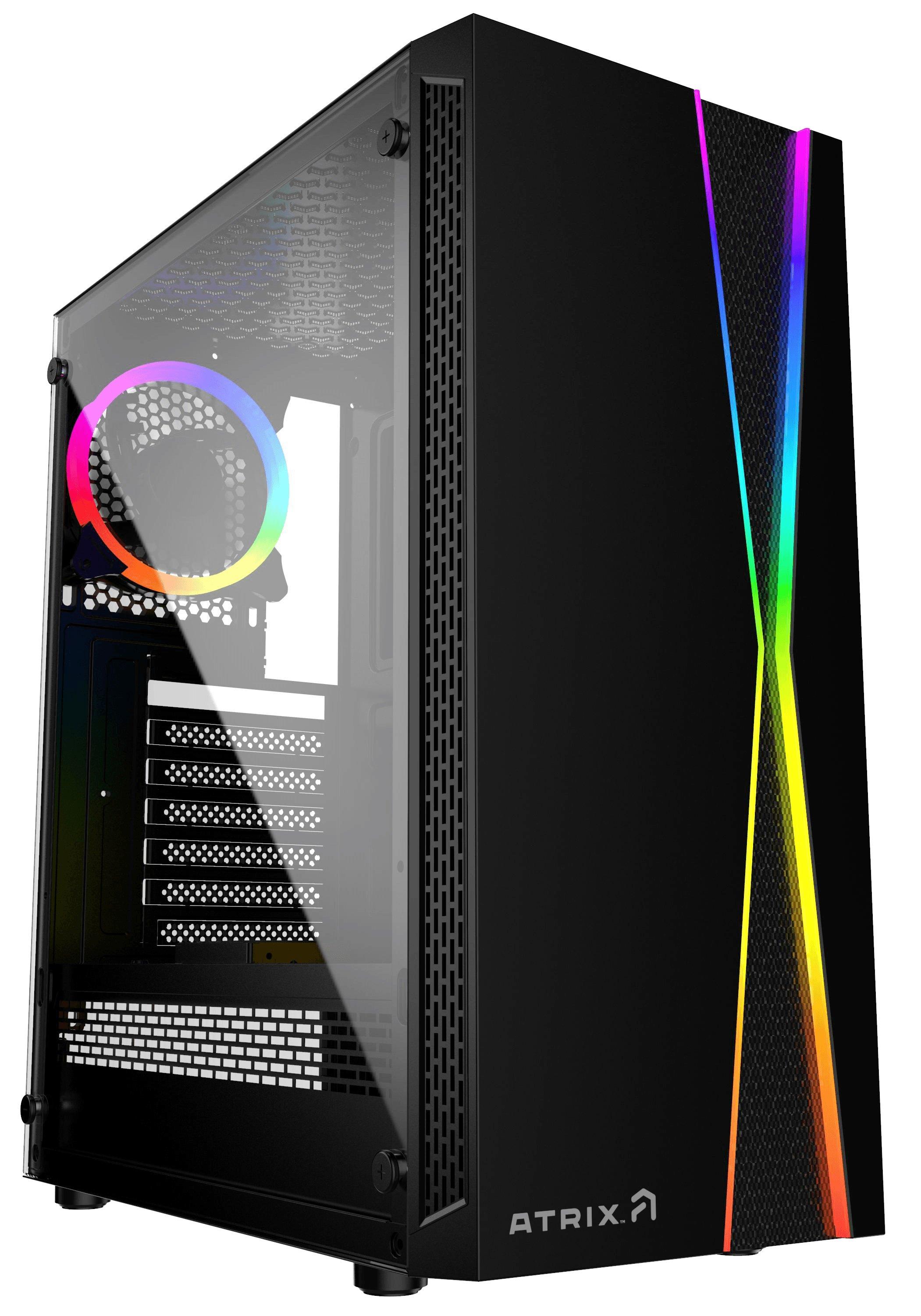 Atrix Metal and Tempered Glass Computer Case with RGB