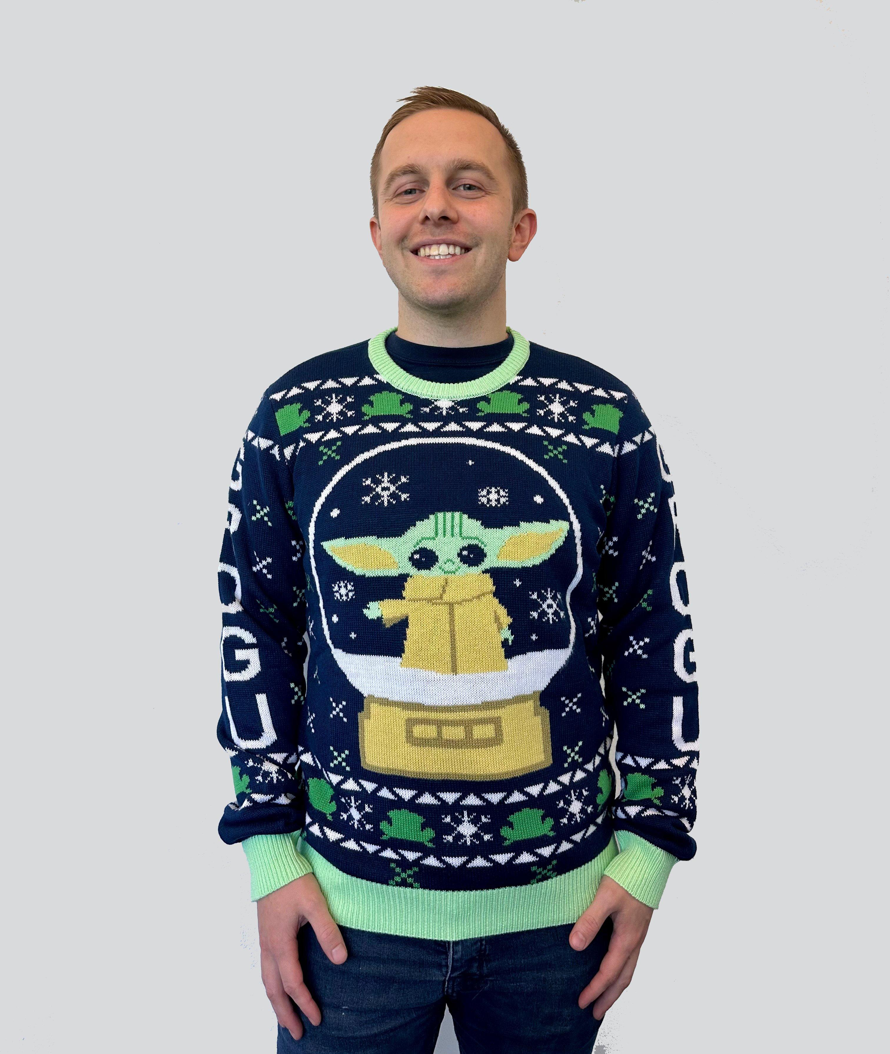 Star Wars: The Mandalorian Grogu Snow Globe Holiday Sweater