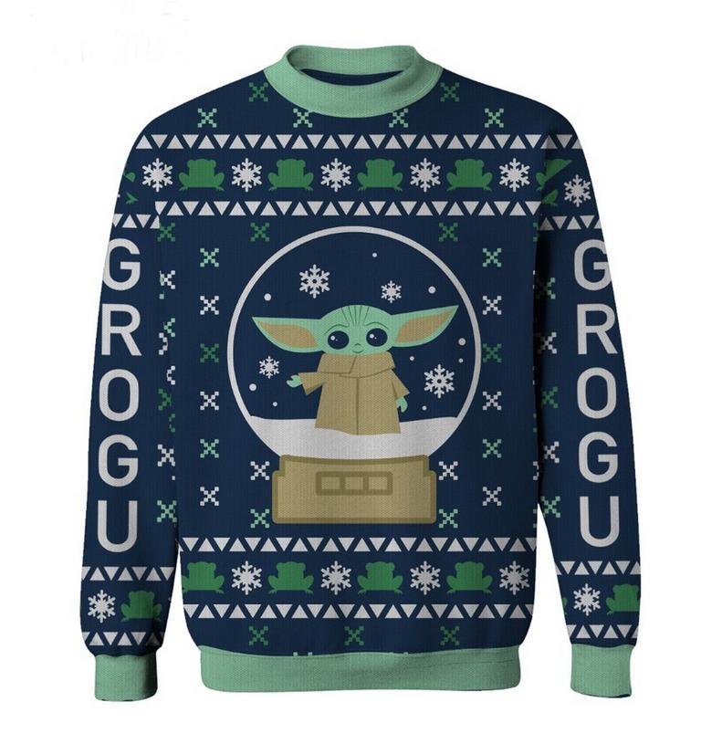 Star Wars: The Mandalorian Grogu Snow Globe Holiday Sweater