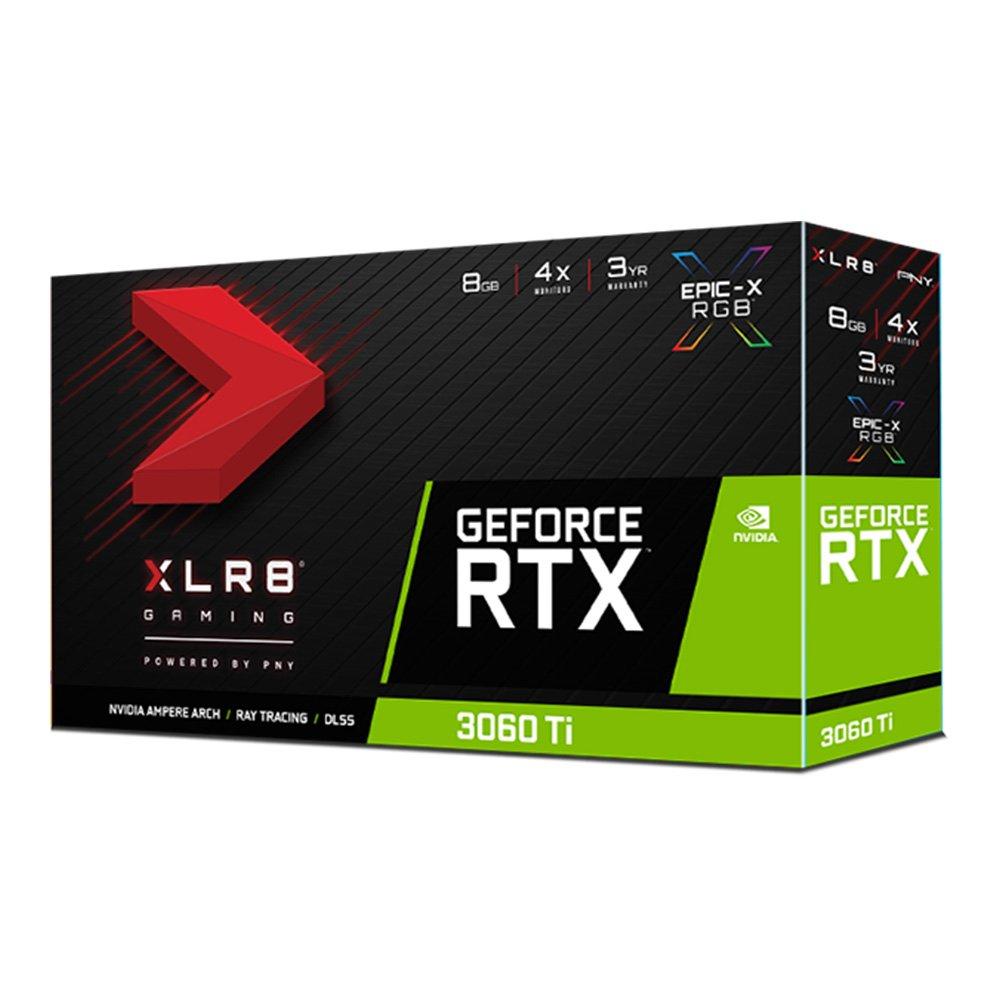 PNY GeForce RTX 3060 Ti 8GB XLR8 Gaming REVEL EPIC-X RGB Dual Fan Graphics Card LHR VCG3060T8LDFXPPB