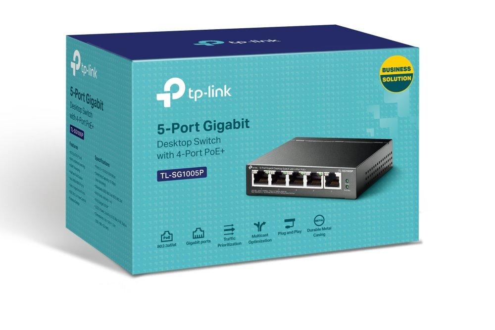 list item 8 of 8 TP-Link 5-Port Gigabit Desktop Switch with 4-Port PoE TL-SG1005P