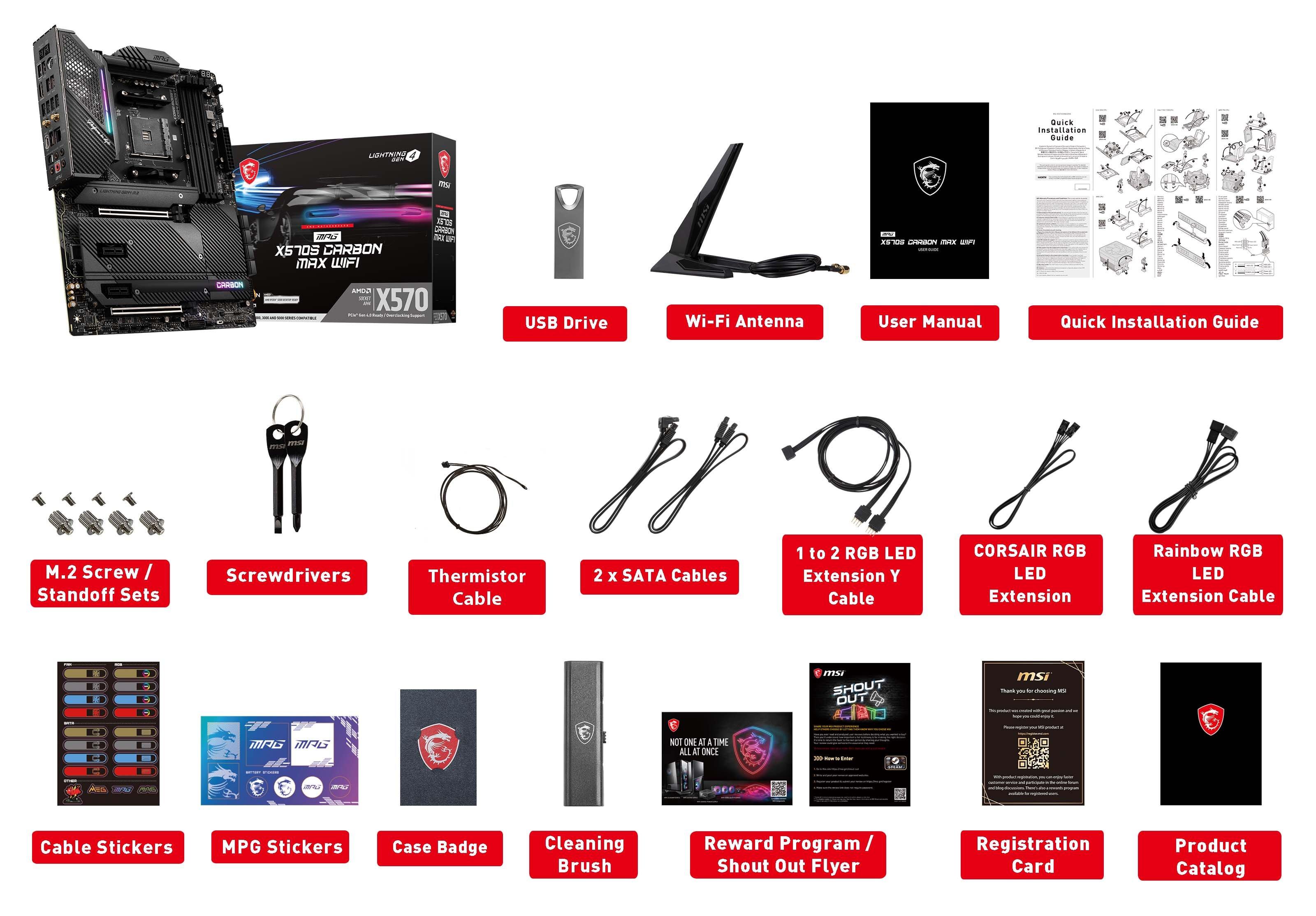 MSI MPG X570S CARBON MAX WIFI DDR4 ATX Gaming Motherboard X570SCARMAWI