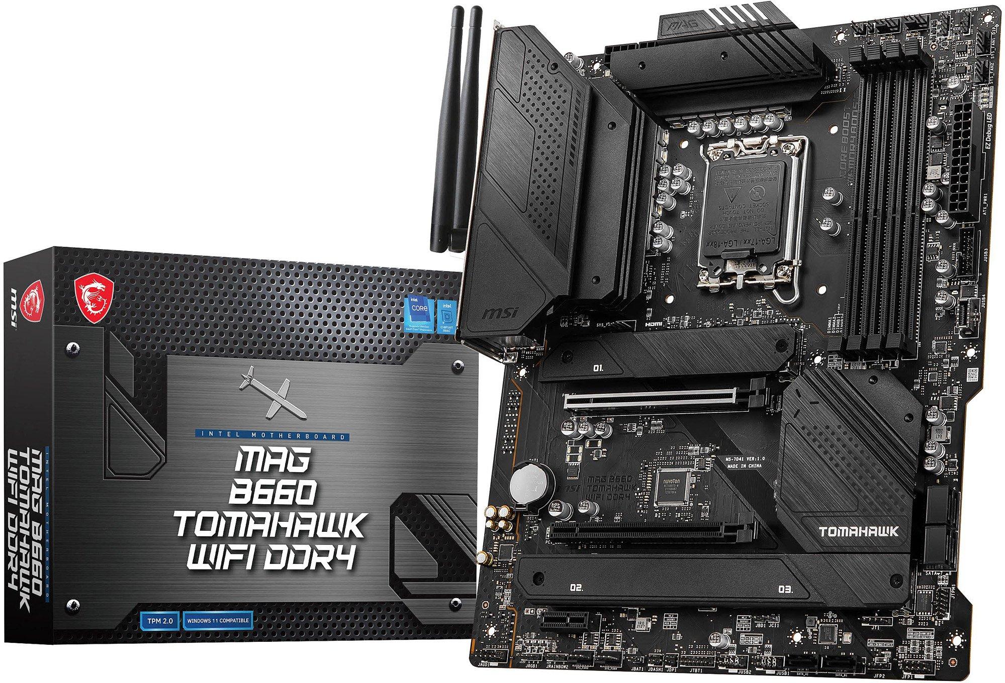 MSI B660 TOMAHAWK WIFI DDR4 LGA 1700 ATX Gaming Motherboard B660TOMWID4
