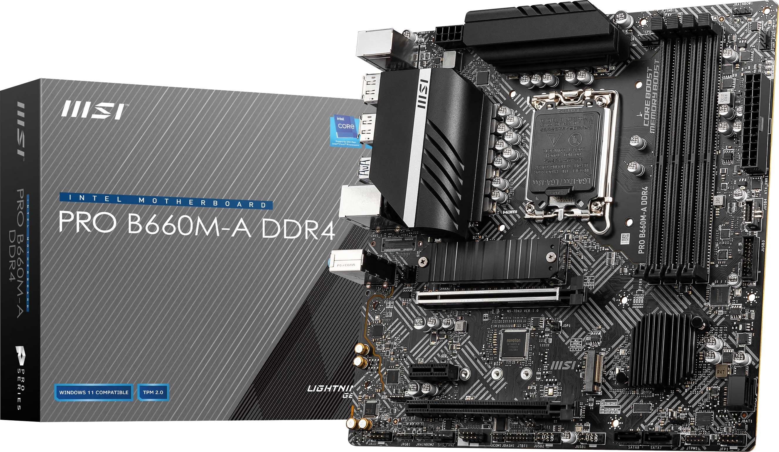 MSI PRO B660M-A DDR4 LGA 1700 mATX Motherboard PROB660MAD4