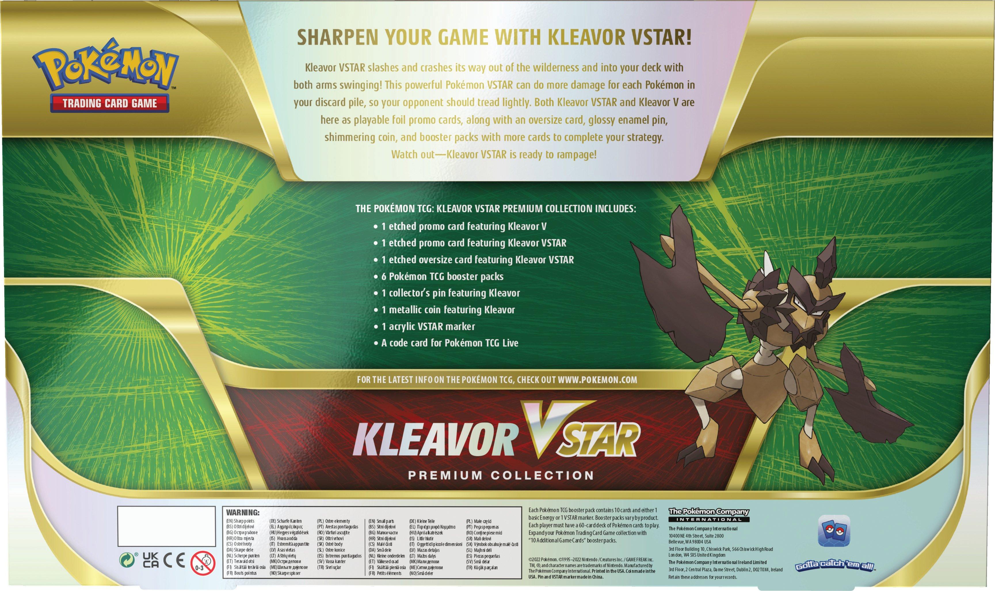 Pokemon Trading Card Game Kleavor Vstar Premium Collection Box