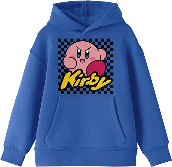 Kirby Unisex Checker Background Screen Print Pullover Hoodie