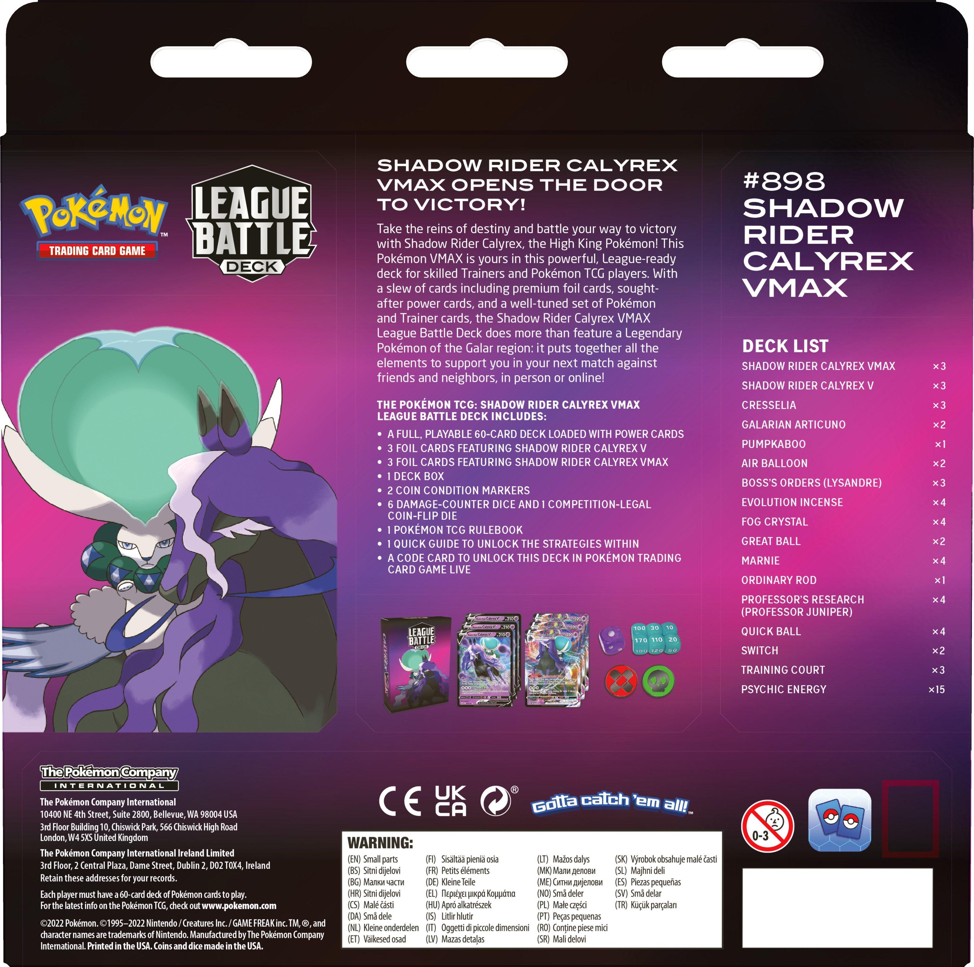 Pokemon Trading Card Game Calyrex VMAX League Battle Deck (Styles May Vary)