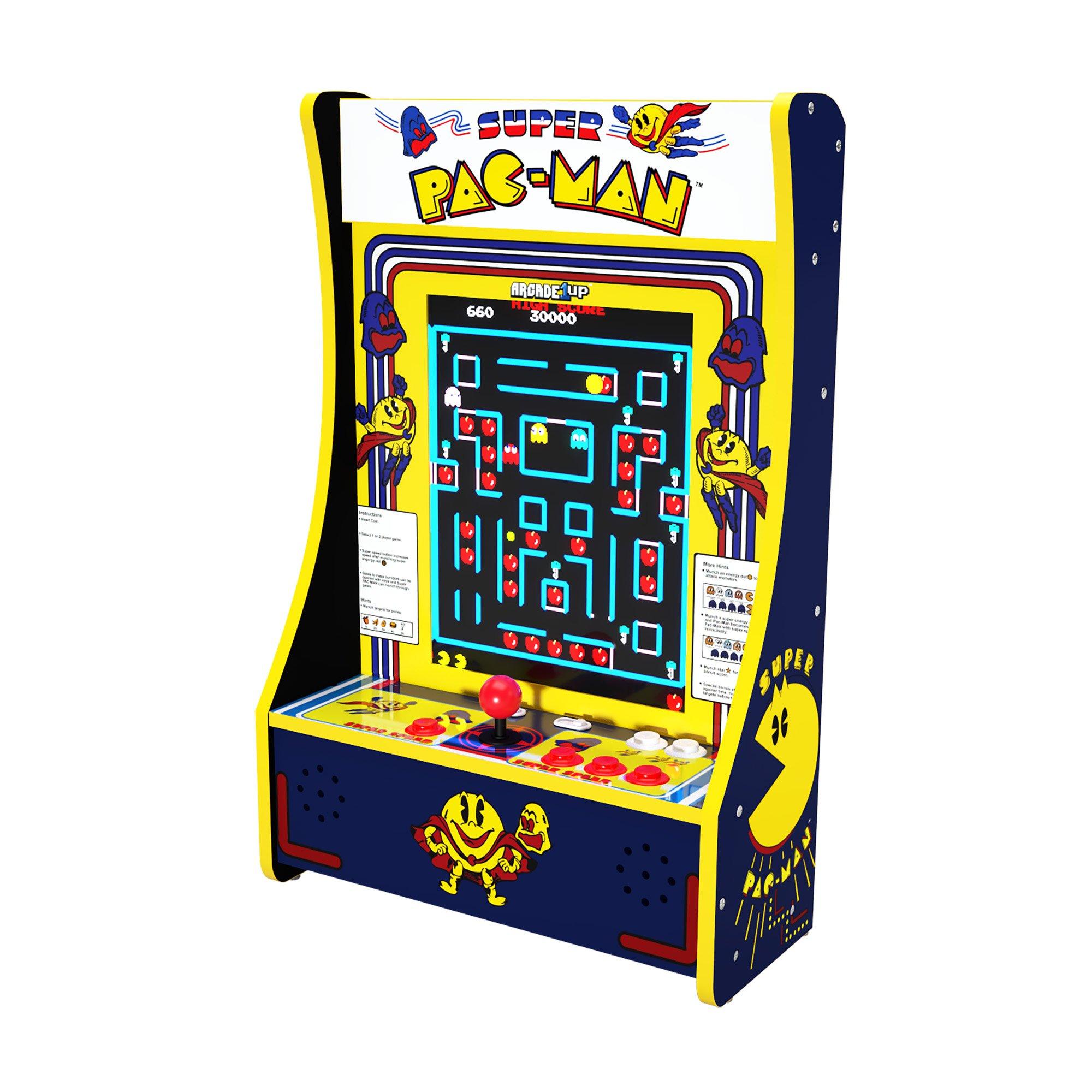 arcade1up super pac man partycade portable arcade machine gamestop
