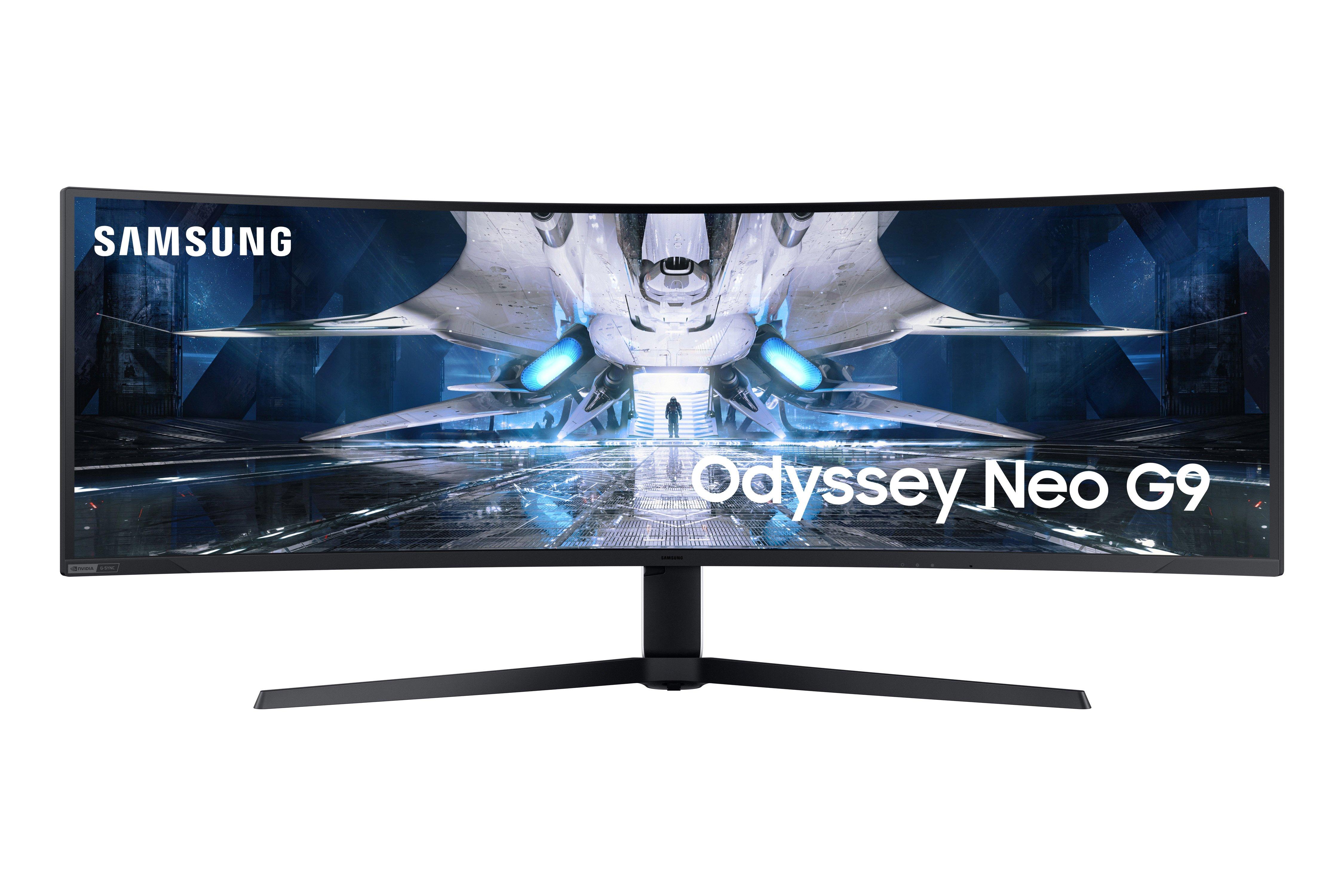 Samsung 49-in Odyssey Neo G9 DQHD Quantum Mini-LED (5120x1440) G-Sync 240Hz Curved Gaming Monitor LS49AG952NNXZA