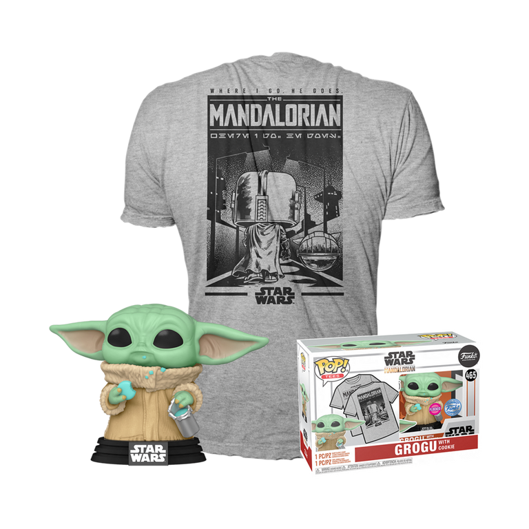 Funko POP! And Tee: Star Wars: The Mandalorian Grogu with