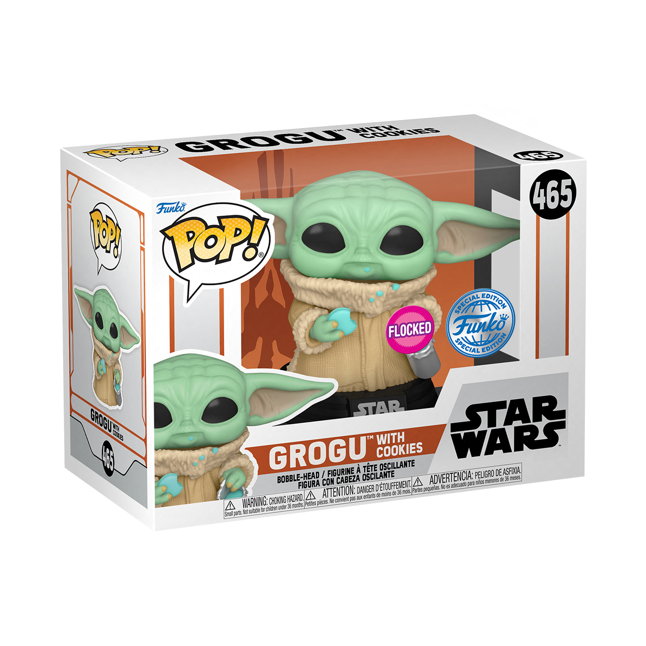 Funko POP! And Tee: Star Wars: The Mandalorian Grogu with Cookie Special  Edition Bobblehead and Unisex T-Shirt